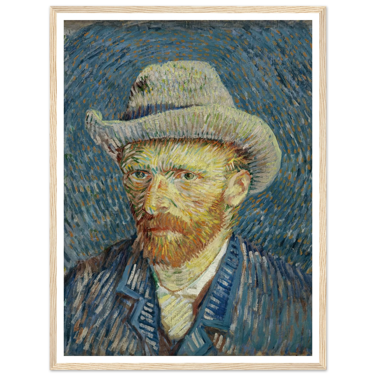 Self-portrait with grey felt hat (1887) Art Print | Vincent van Gogh-Quipham Collections