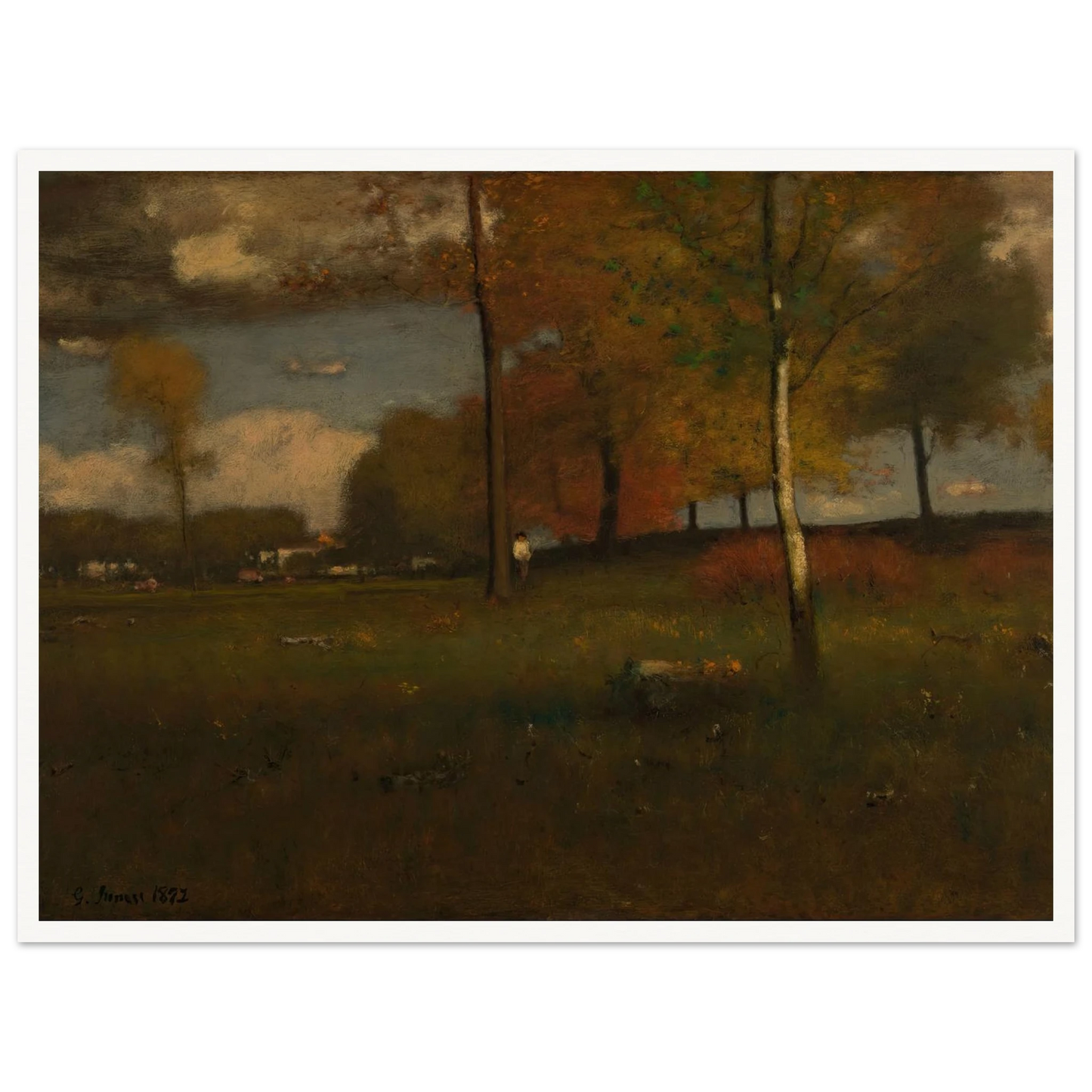 Near the Village, October (1892) Art Print | George Inness-Quipham Collections