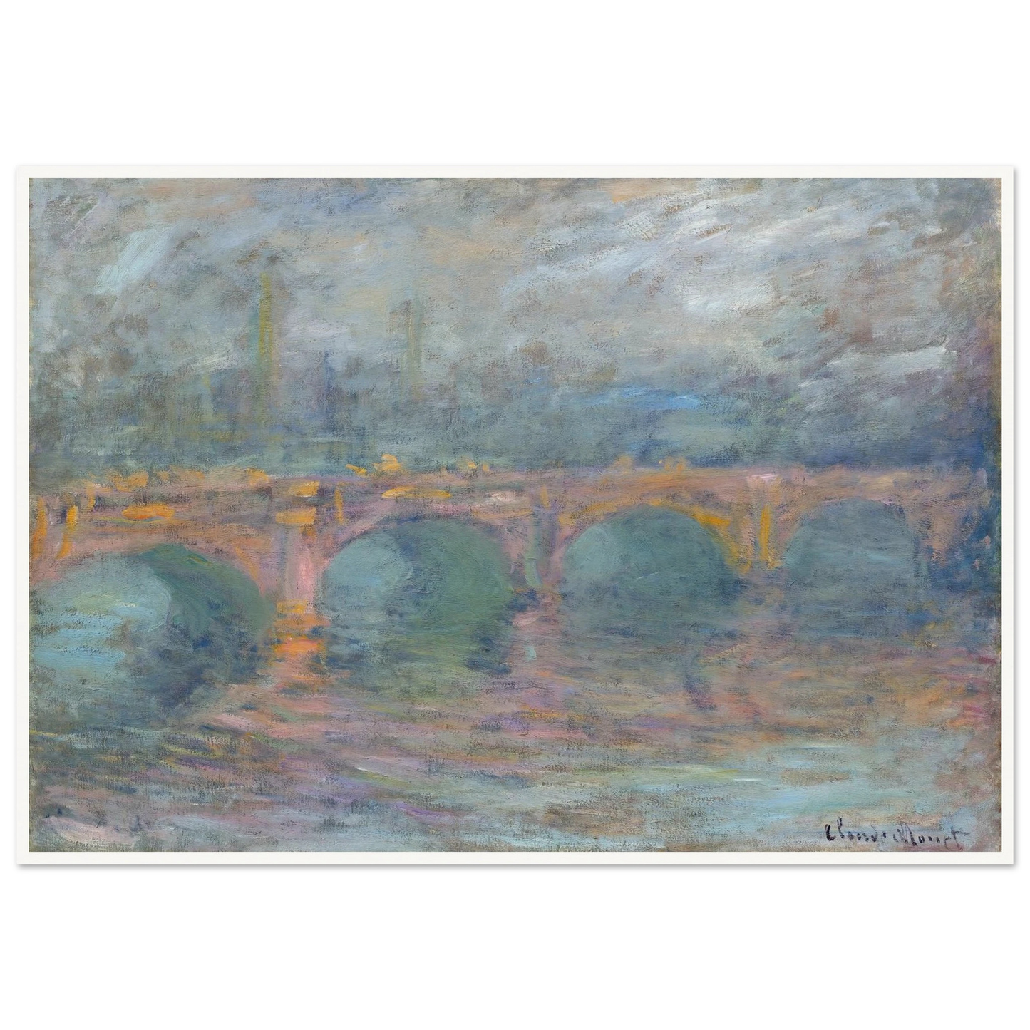 Waterloo Bridge, London at Sunset (1904) Art Print | Claude Monet-Quipham Collections