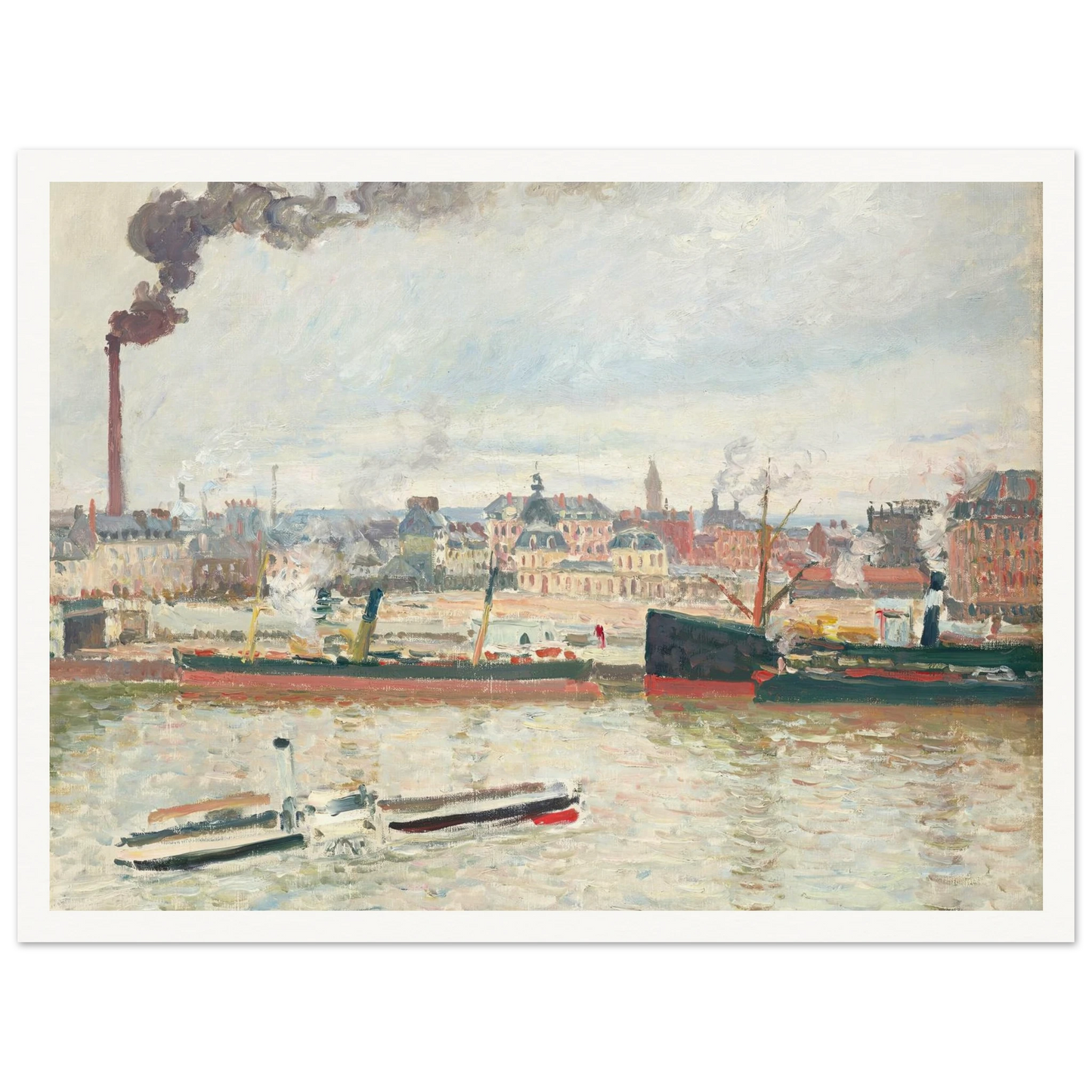 Vue sur la gare d’Orléans, Saint-Sever, Rouen (1898) Art Print | Camille Pissarro-Quipham Collections
