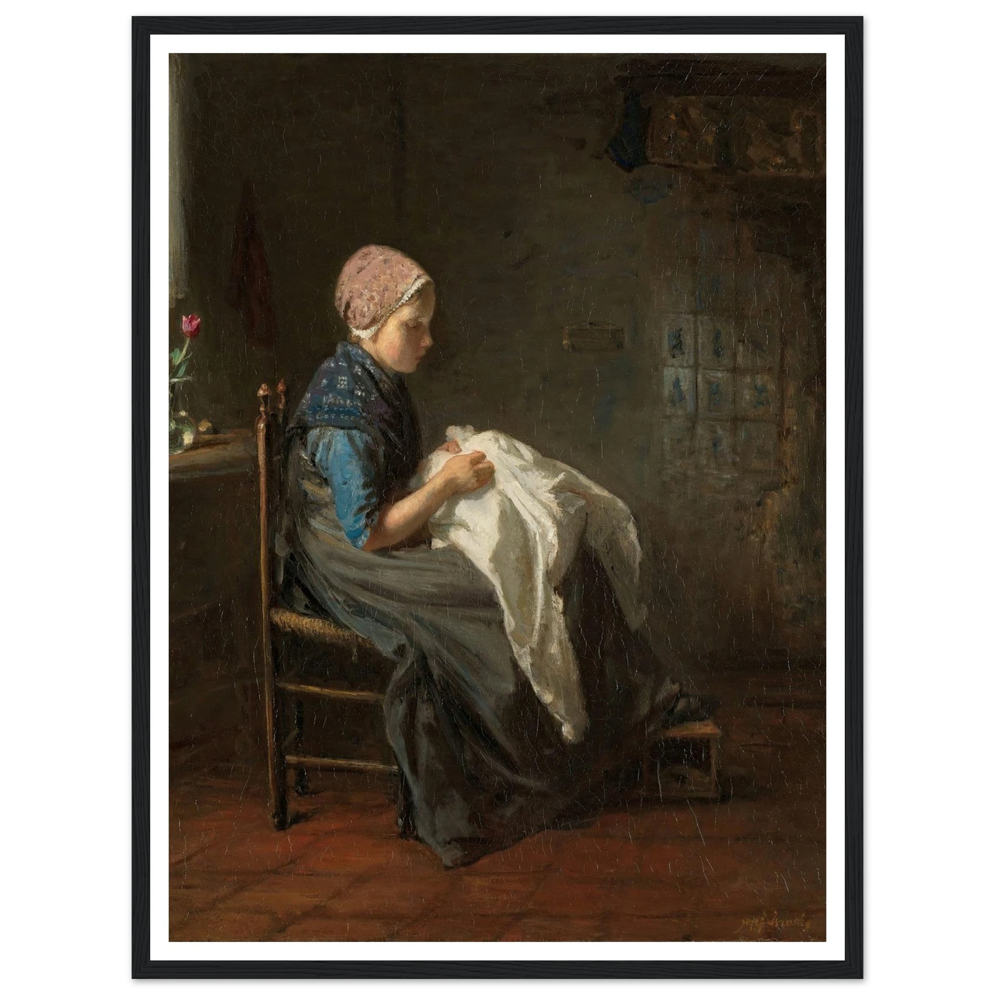‘The Little Seamstress’ (1850 - 1888) Art Print | Jozef Israels-Quipham Collections