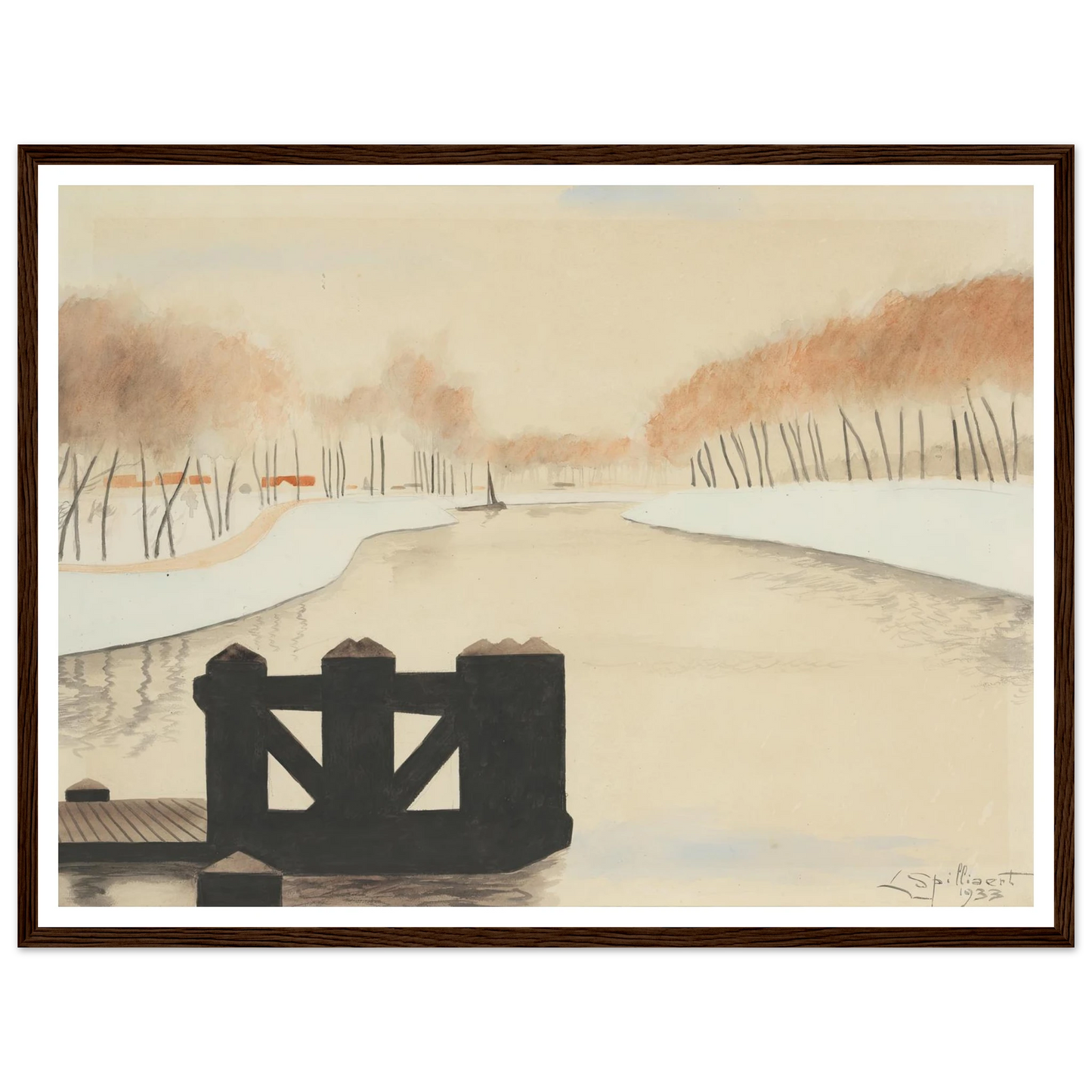 De Keignaertkreek in Zandvoorde (1933) Art Print | Leon Spilliaert-Quipham Collections