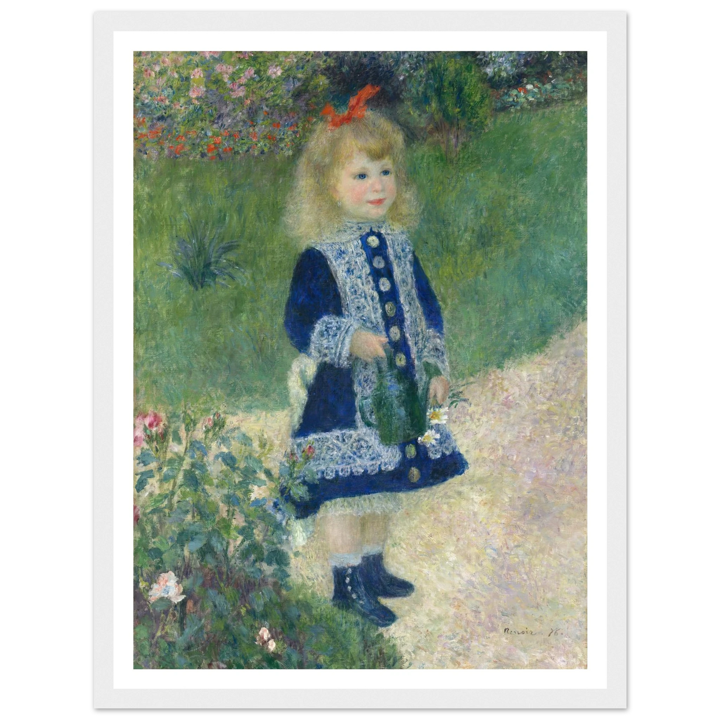 A Girl with a Watering Can (1876) Art Print | Pierre Auguste Renoir-Quipham Collections