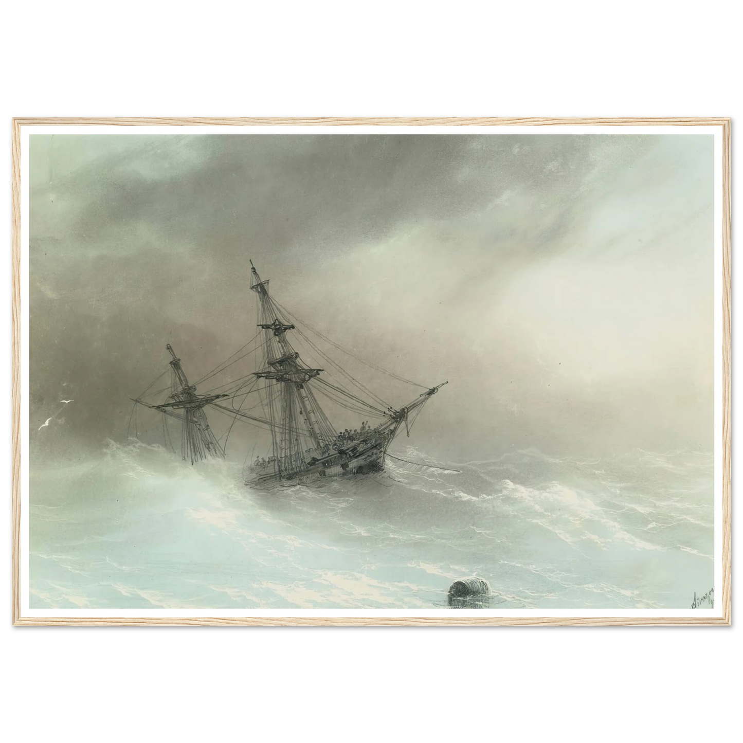 Ship In A Stormy Sea (1888) Art Print | Ivan Konstantinovich Aivazovsky-Quipham Collections