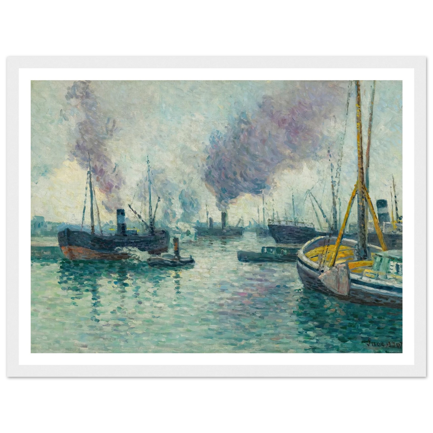 Le Port De Rotterdam (1907) Art Print | Maximilien Luce-Quipham Collections