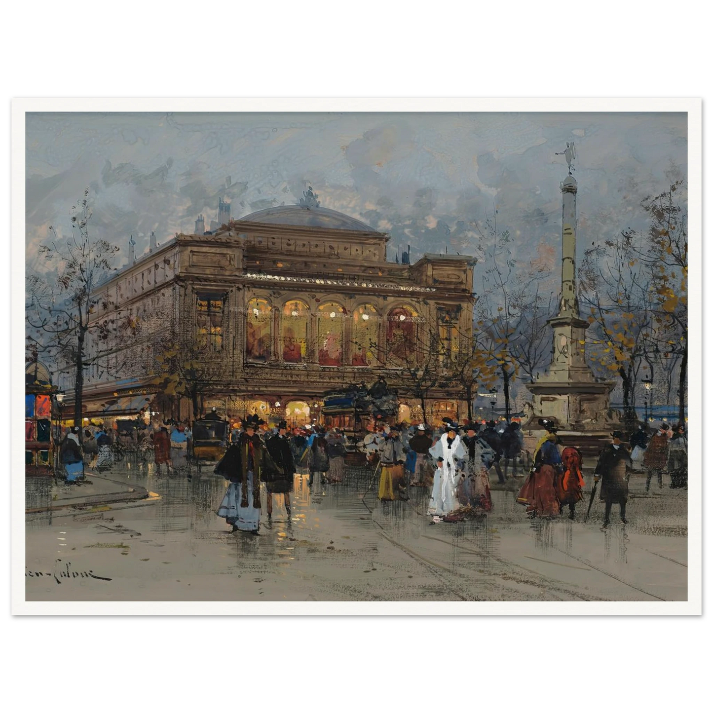 Le Théâtre du Châtelet, Paris Art Print | Eugene Galien Laloue-Quipham Collections