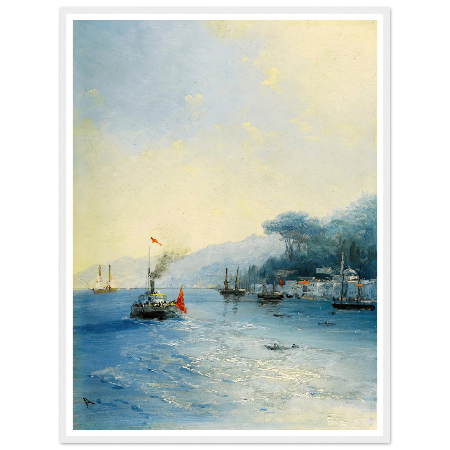 Shipping On The Bosphorus, Constantinople (1900) Art Print | Ivan Konstantinovich Aivazovsky-Quipham Collections
