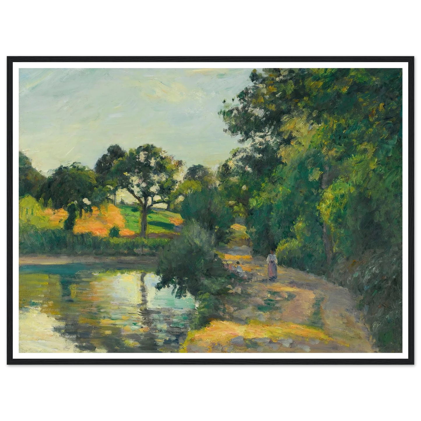 L’étang Au Soleil Couchant, Montfoucault (1874) Art Print | Camille Pissarro-Quipham Collections