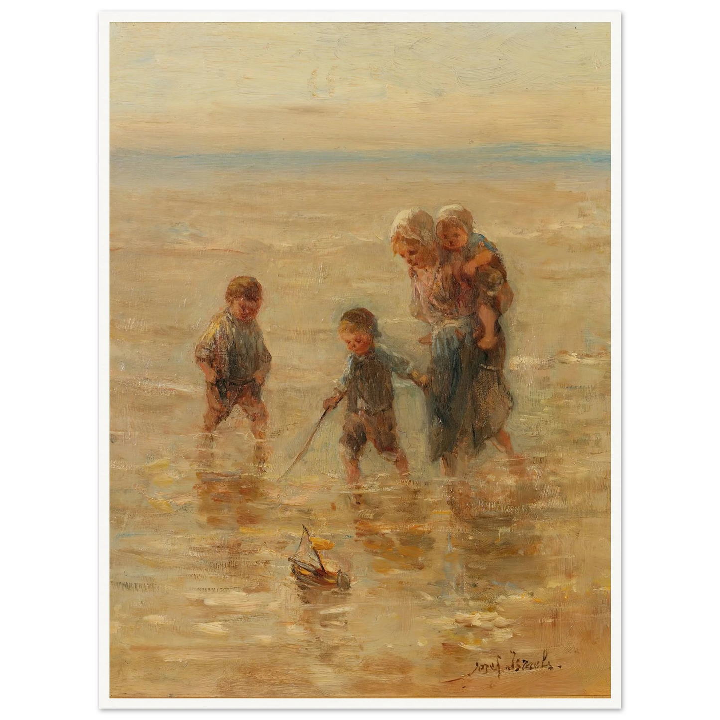 Children playing in the surf Art Print | Jozef Israels-Quipham Collections