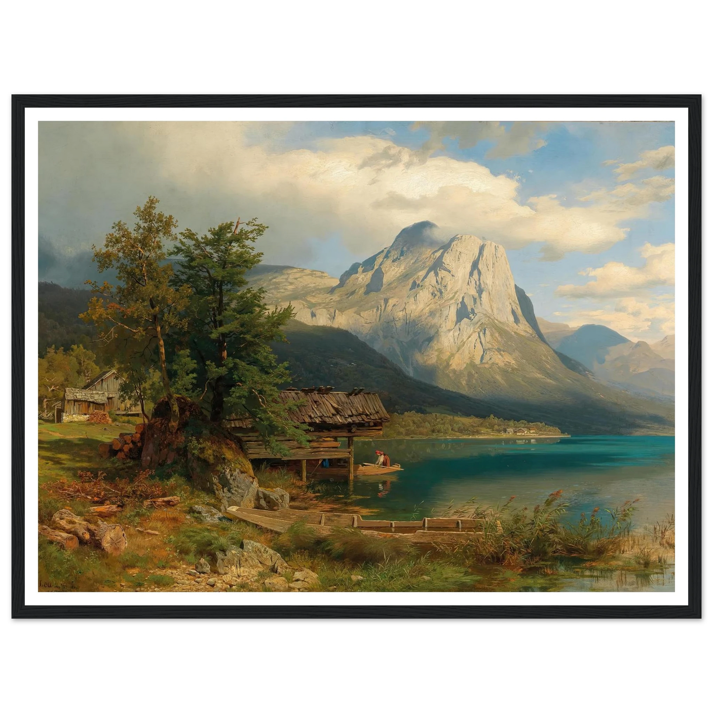 A View of Lake Grundlsee with Backenstein Art Print | August Wilhelm Leu-Quipham Collections