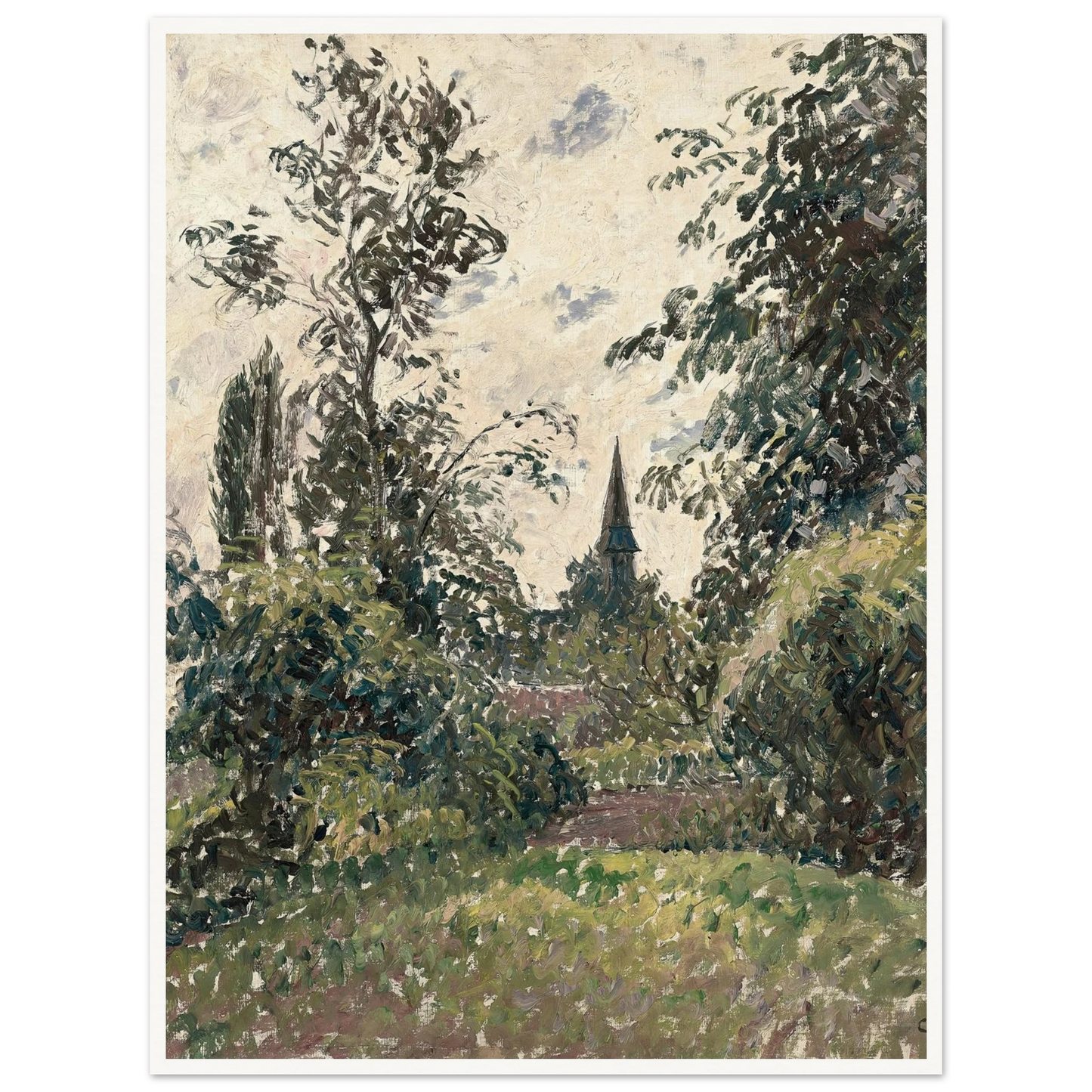 Le Clocher de Bazincourt (1895) Art Print | Camille Pissarro-Quipham Collections