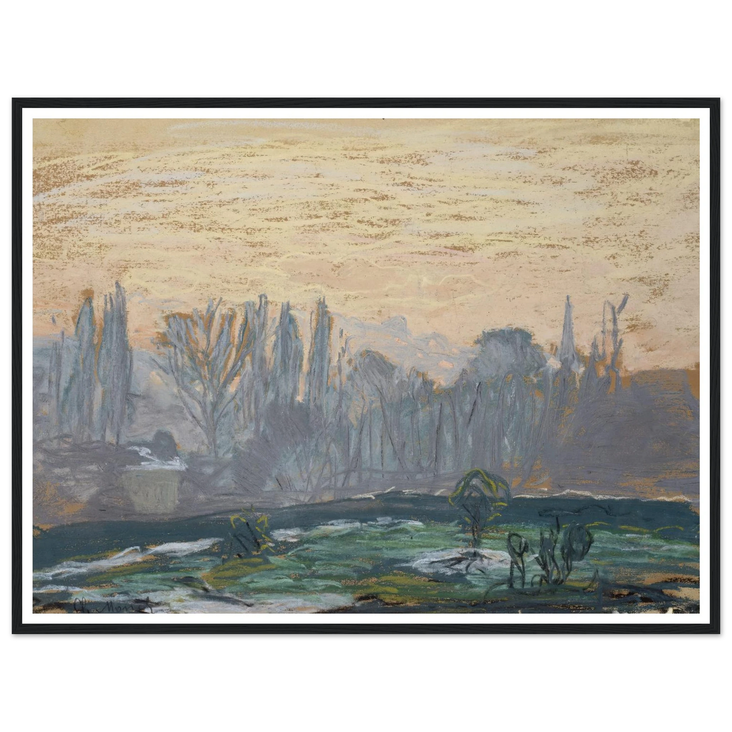 Winter Landscape with Evening Sky (ca. 1870 – 1880) Art Print | Claude Monet-Quipham Collections