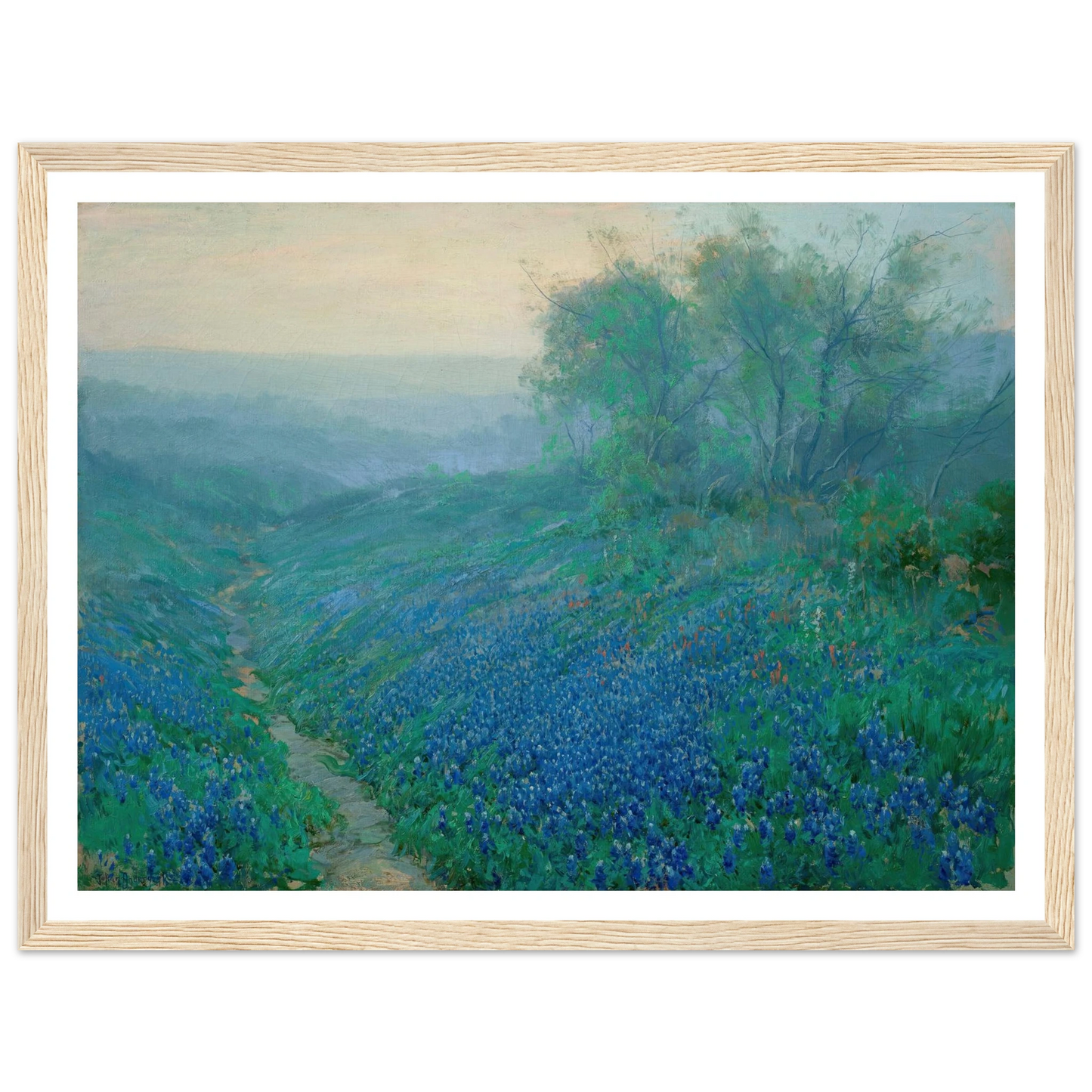 Bluebonnets at Dawn, North of San Antonio (1915) Art Print | Julian Onderdonk-Quipham Collections