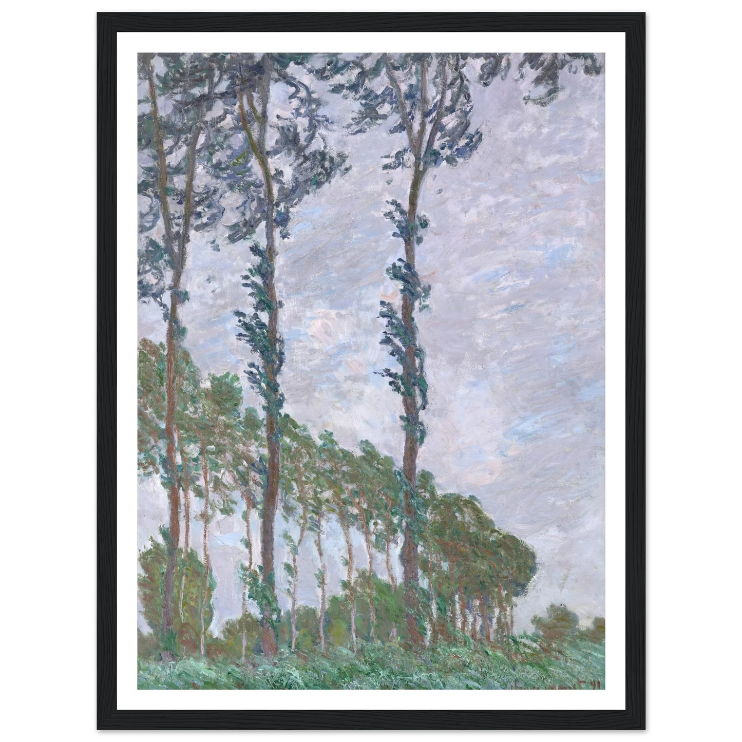 Wind Effect, Series of The Poplars (1891) Art Print | Claude Monet-Quipham Collections