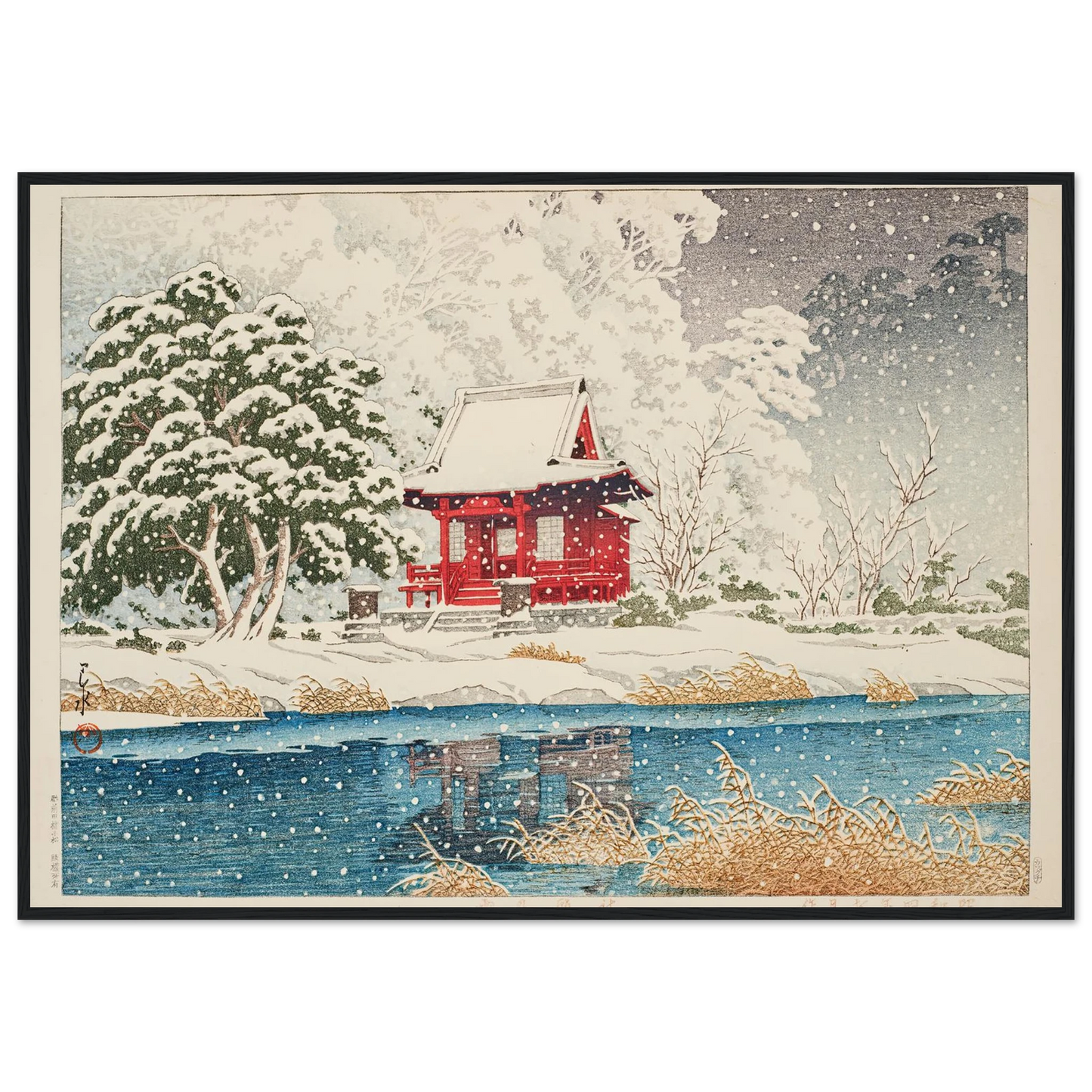 Shato no yuki (The Inokashira Benten Shrine in snow) (1929) Art Print | Kawase Hasui-Quipham Collections