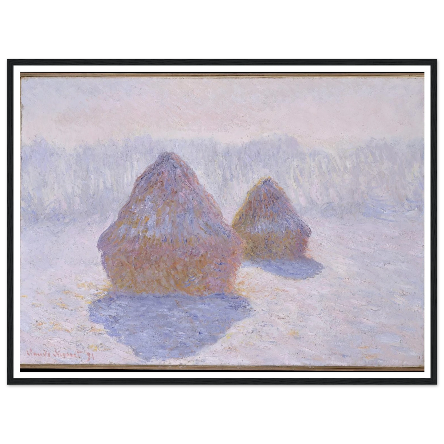 Haystacks (Effect of Snow and Sun) (1891) Art Print | Claude Monet-Quipham Collections