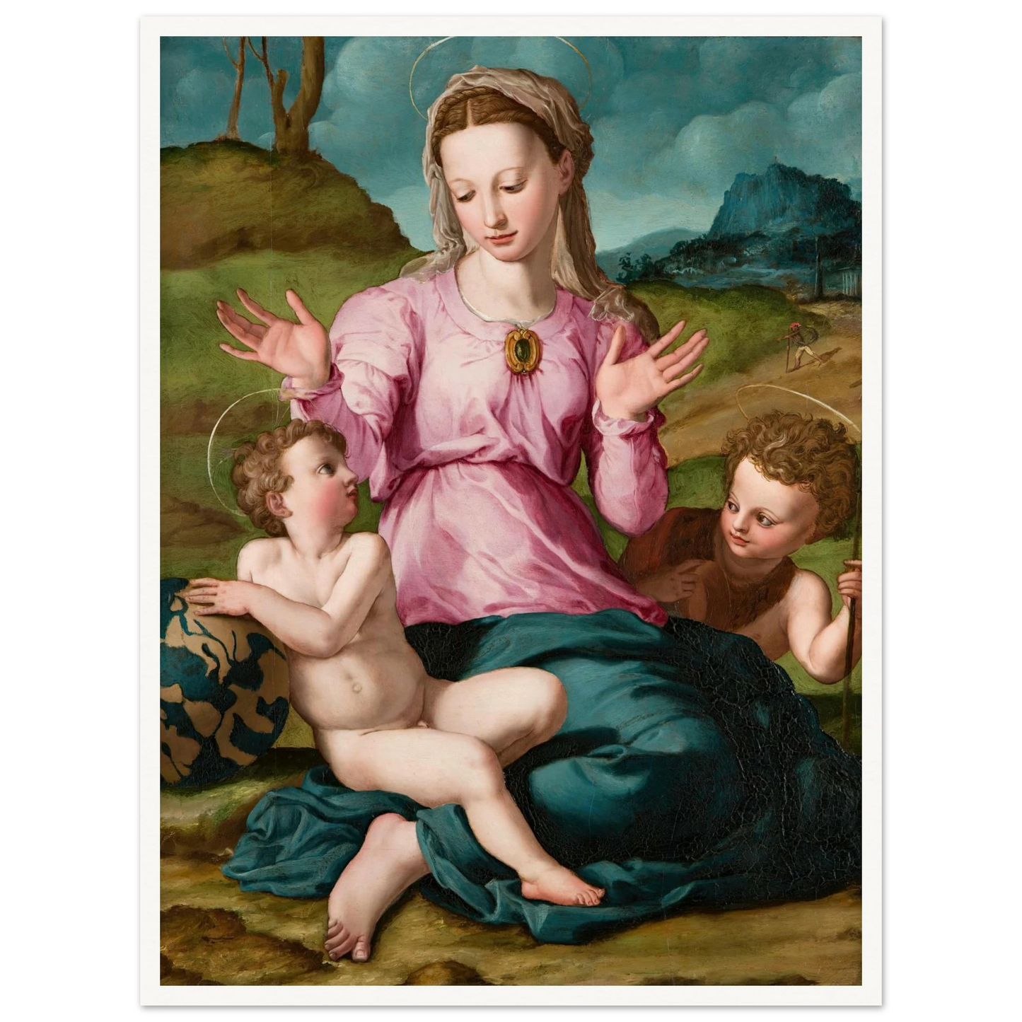 Madonna and Child with Saint John the Baptist (ca. 1540) Art Print | Agnolo Bronzino-Quipham Collections
