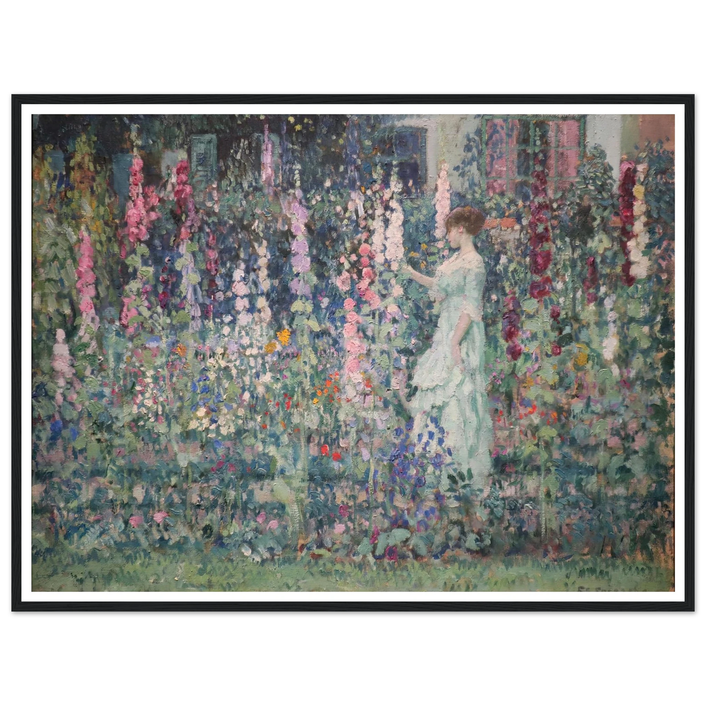 Hollyhocks (by 1911) Art Print | Frederick Carl Frieseke-Quipham Collections