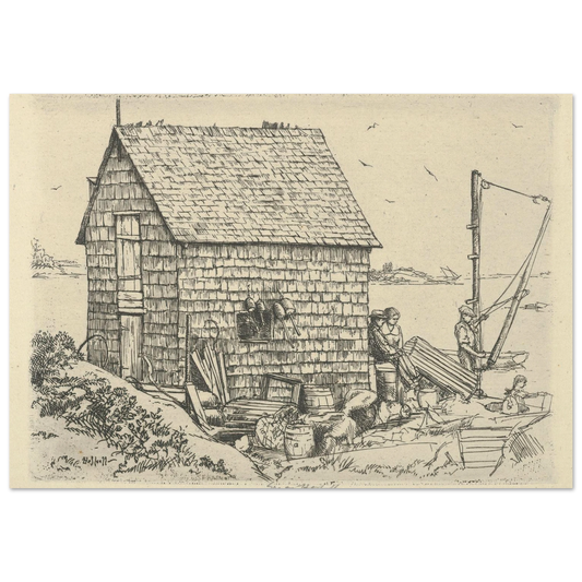 Fish House Idyll (1900-1925) Art Print | Ernest Haskell-Quipham Collections