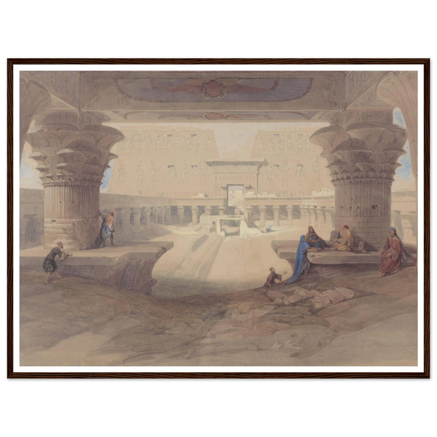 From under the Portico of the Temple of Edfu, Upper Egypt Art Print | David Roberts-Quipham Collections