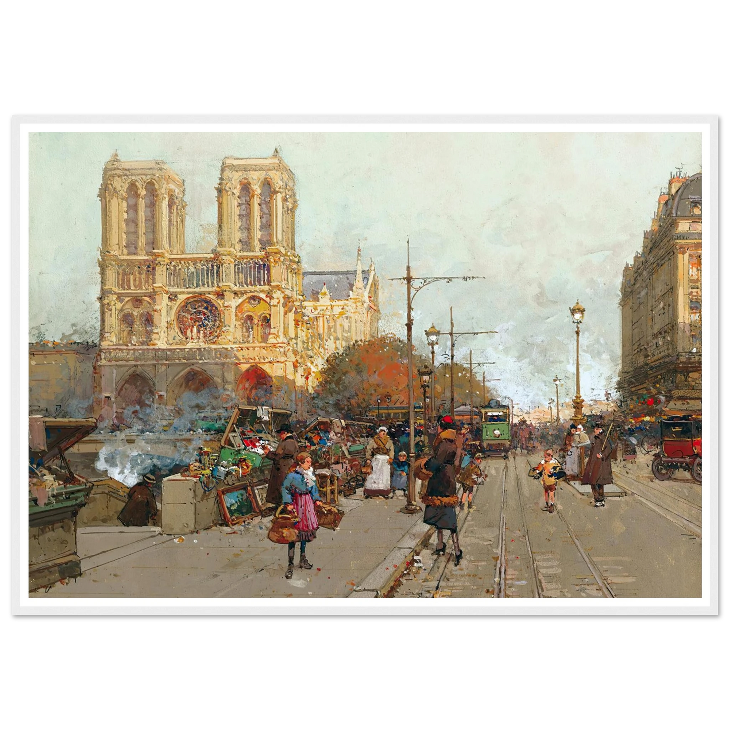 Notre Dame De Paris, Vue Du Quai De Montebello Art Print | Eugene Galien Laloue-Quipham Collections
