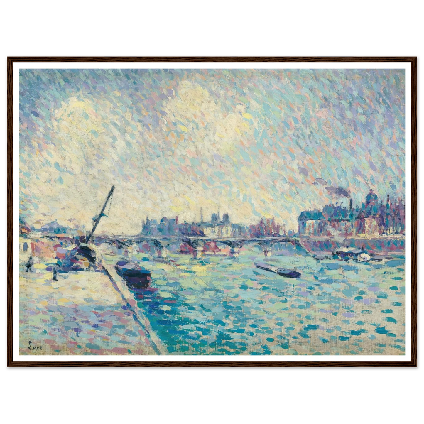 Paris, la Seine, Notre-Dame au loin (1898) Art Print | Maximilien Luce-Quipham Collections