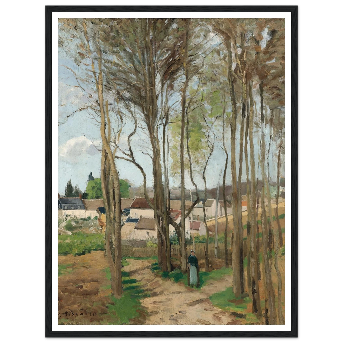 Le village à travers les arbres (circa 1869) Art Print | Camille Pissarro-Quipham Collections