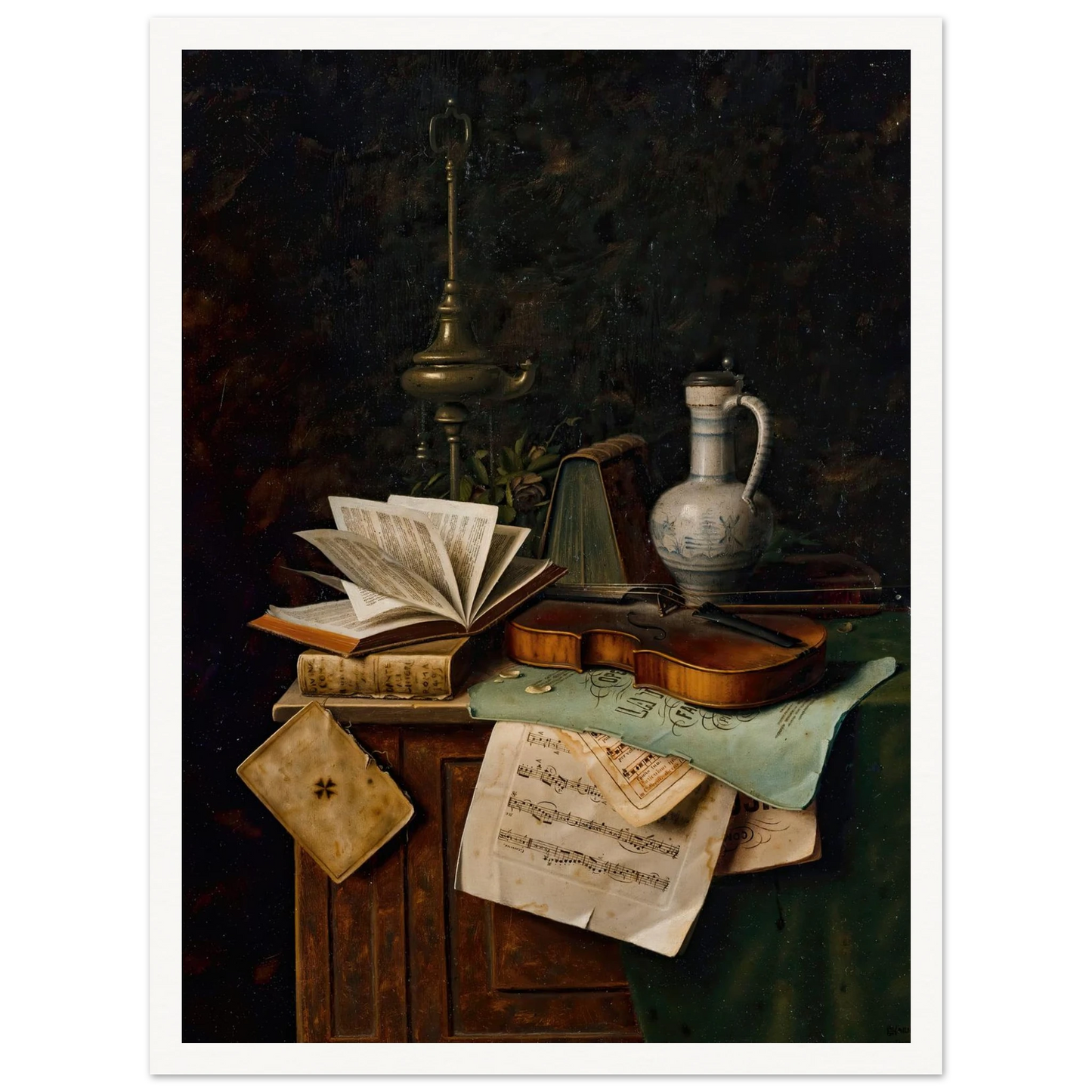 Still Life With Violin (1885) Art Print | William Michael Harnett-Quipham Collections