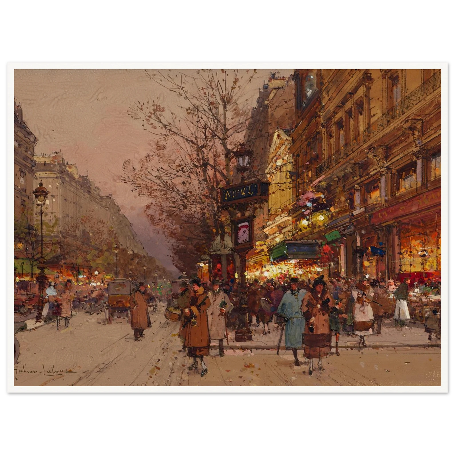 Les Grands Boulevards près du théâtre des variétés Art Print | Eugene Galien Laloue-Quipham Collections