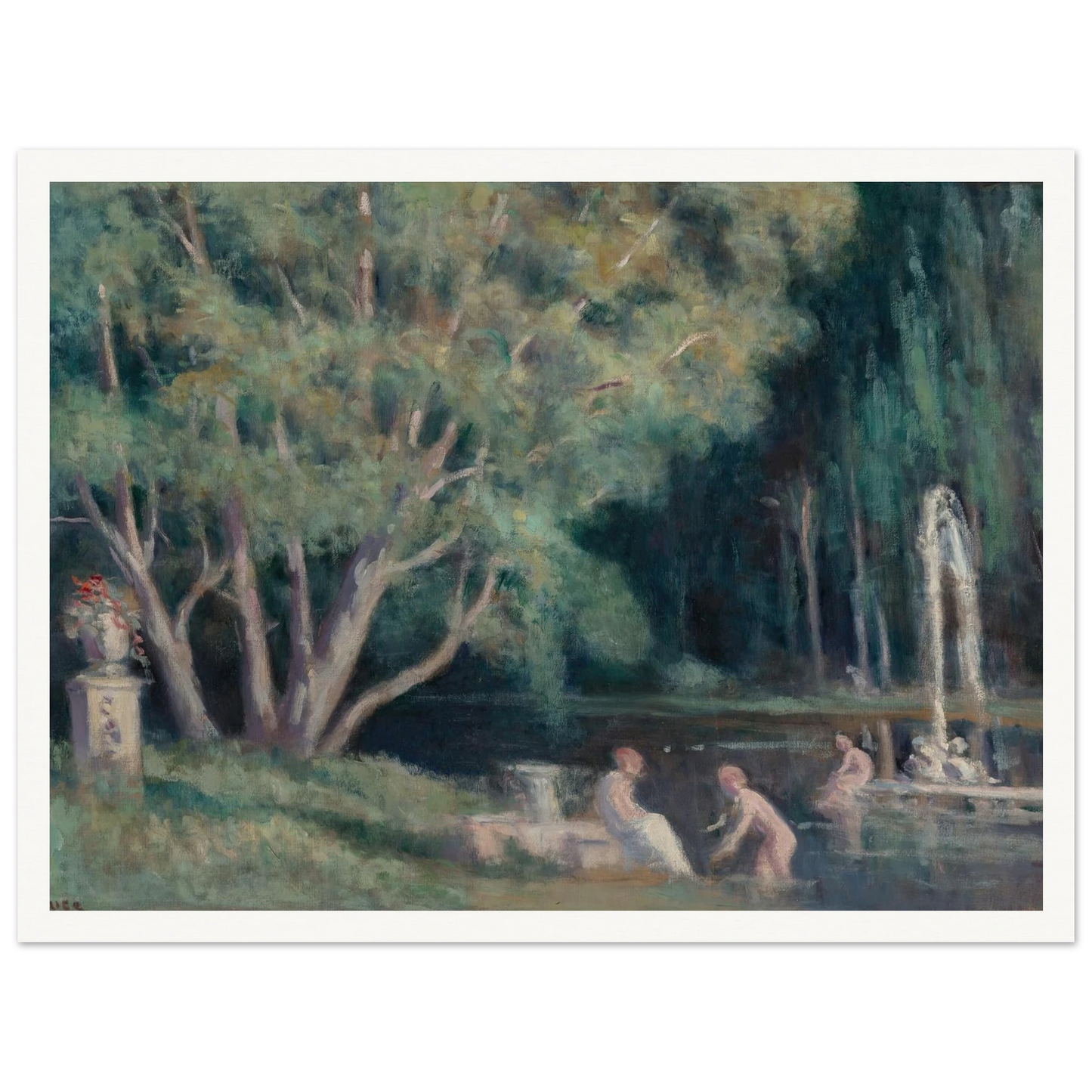 Les baigneurs au jet d’eau Art Print | Maximilien Luce-Quipham Collections