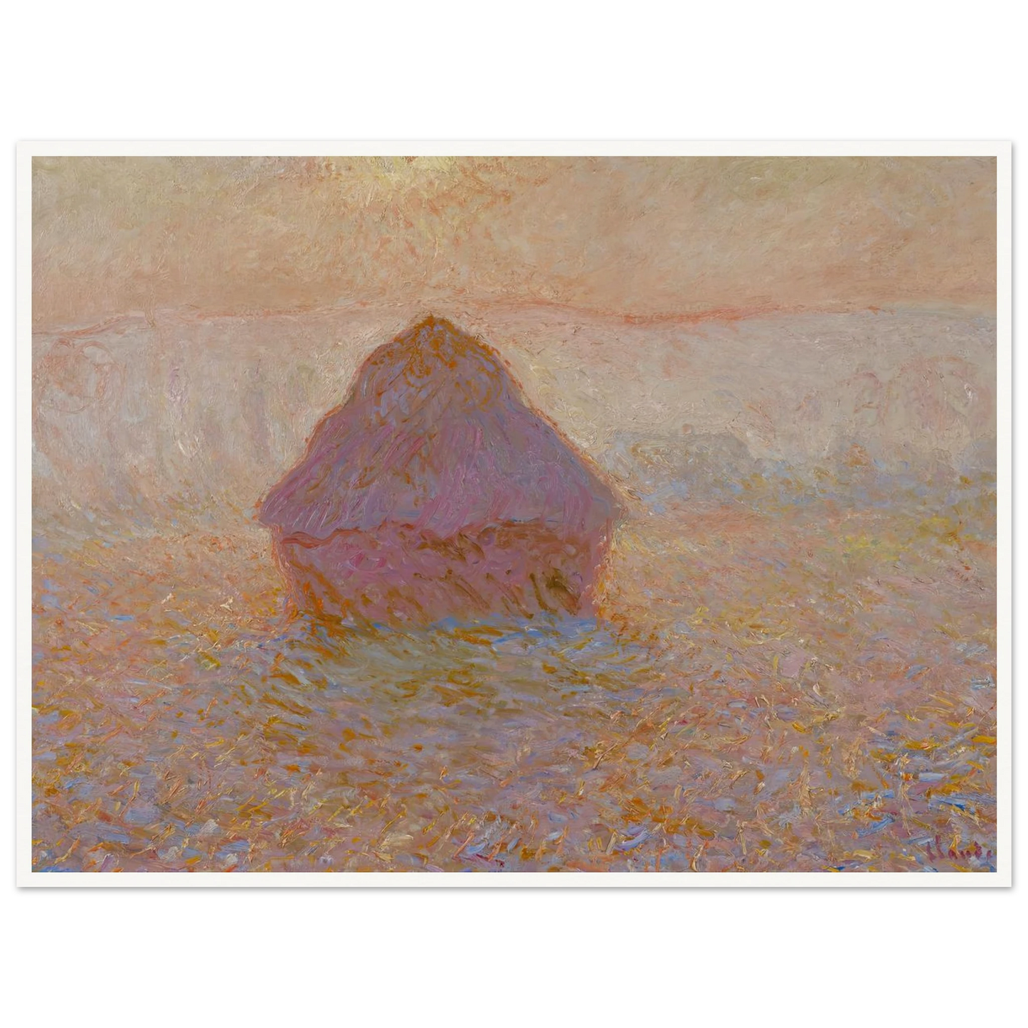 Grainstack-Sun in the Mist (1891) Art Print | Claude Monet-Quipham Collections