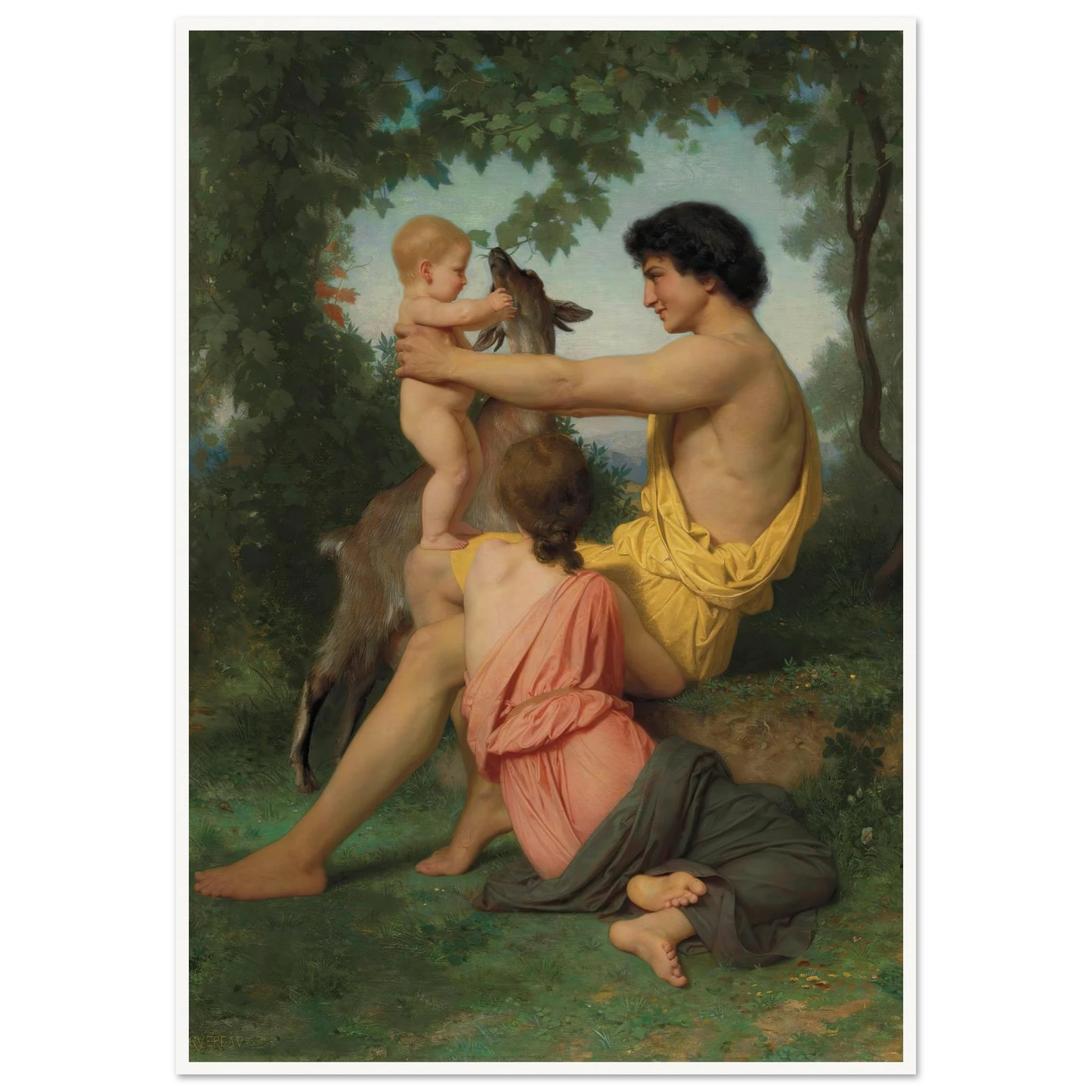 Idylle; famille antique Art Print | William Bouguereau-Quipham Collections