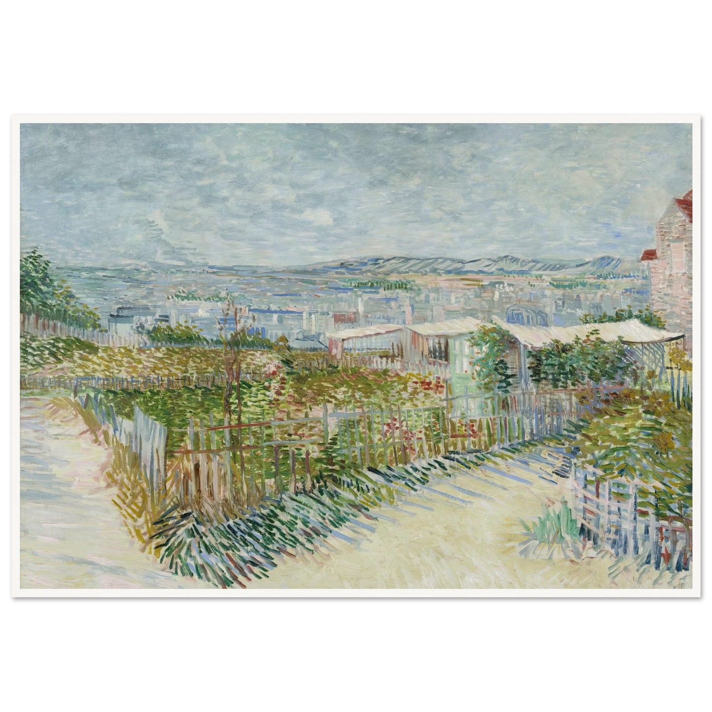 Montmartre; behind the Moulin de la Galette (1887) Art Print | Vincent van Gogh-Quipham Collections