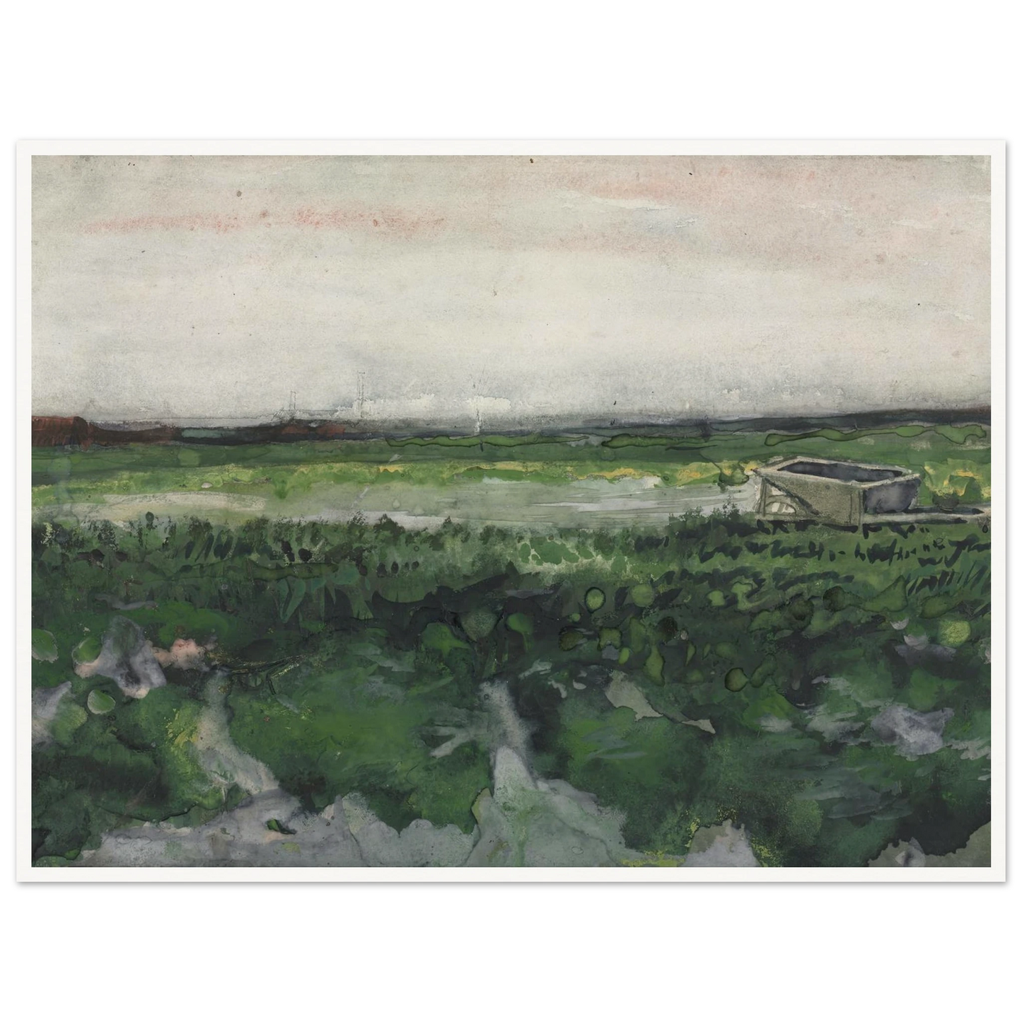 Landscape with Wheelbarrow (1883) Art Print | Vincent van Gogh-Quipham Collections