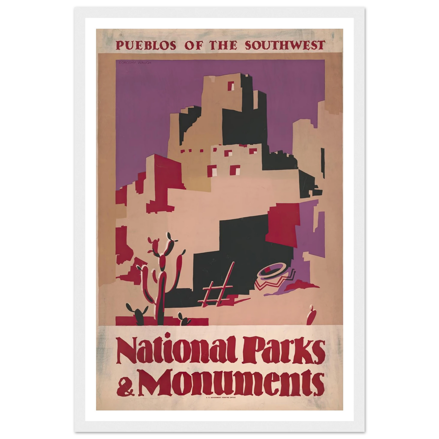 National parks and monuments Pueblos of the southwest (1930) Art Print | Dorothy Waugh-Quipham Collections