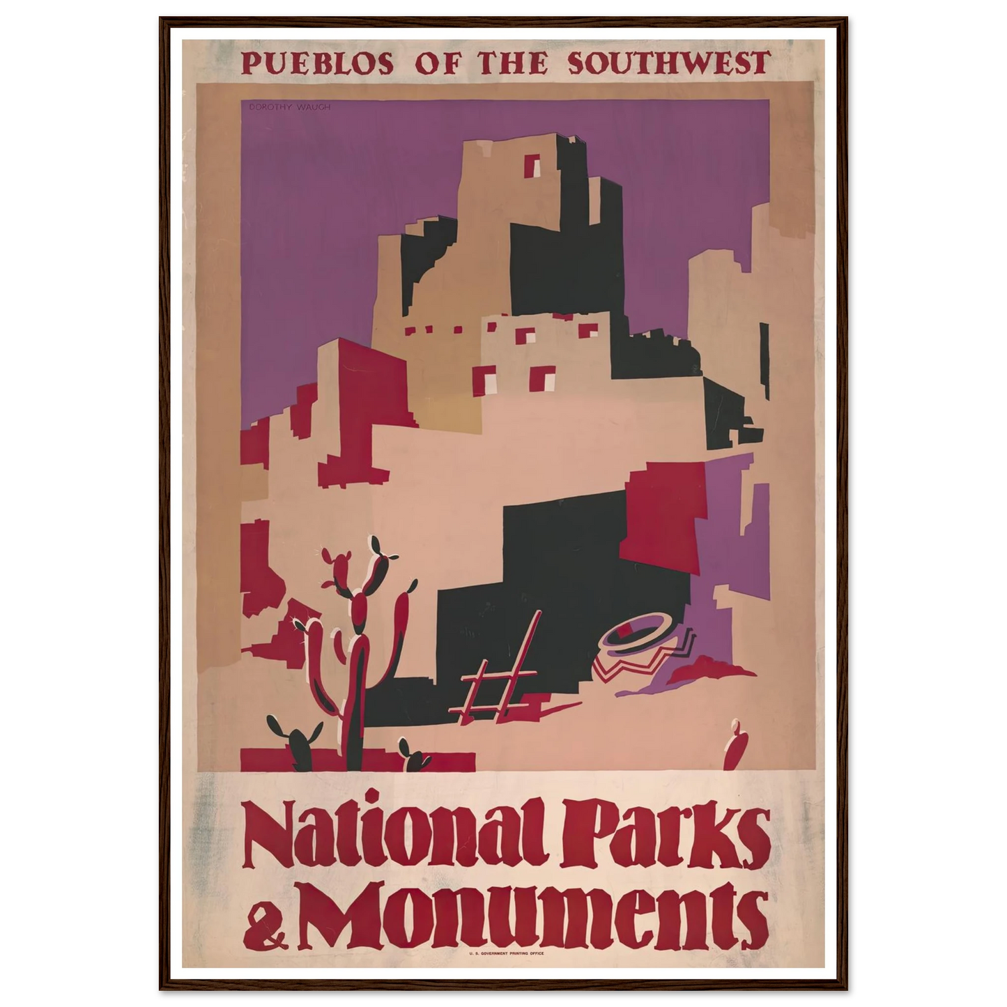 National parks and monuments Pueblos of the southwest (1930) Art Print | Dorothy Waugh-Quipham Collections