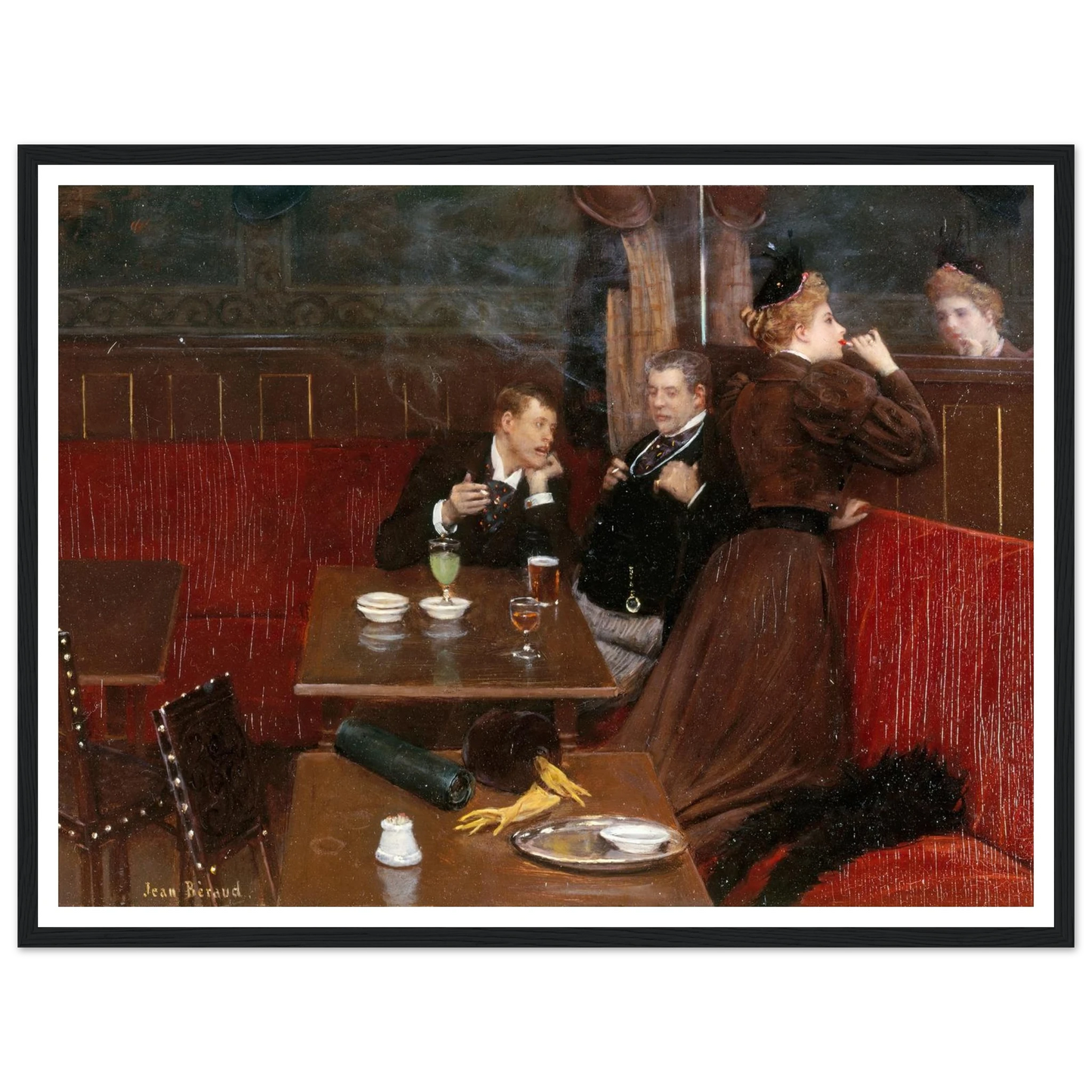 Trois personnages dans un café (1890) Art Print | Jean Beraud-Quipham Collections