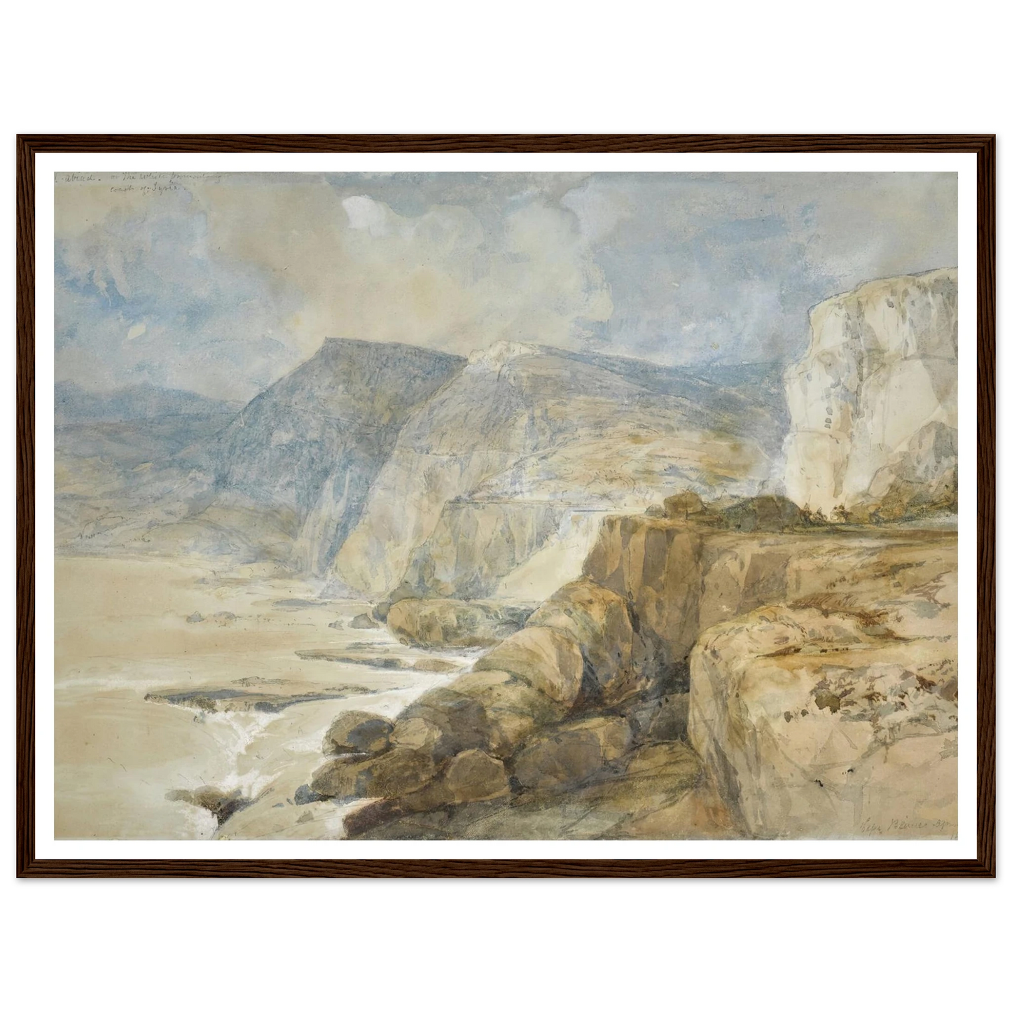Cape Blanco, Lebanon (1839) Art Print | David Roberts-Quipham Collections