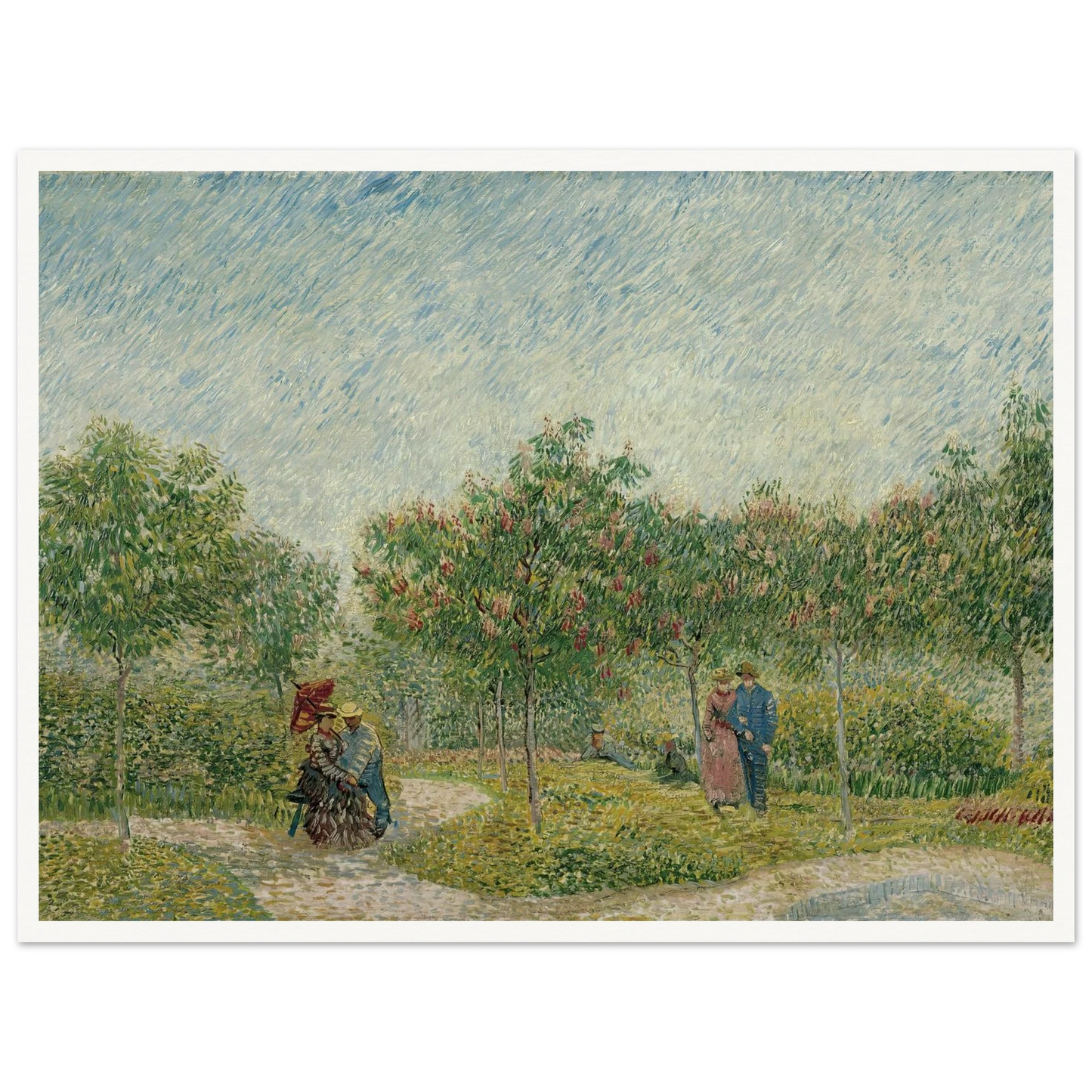 Garden in Montmarte with lovers (1887) Art Print | Vincent van Gogh-Quipham Collections