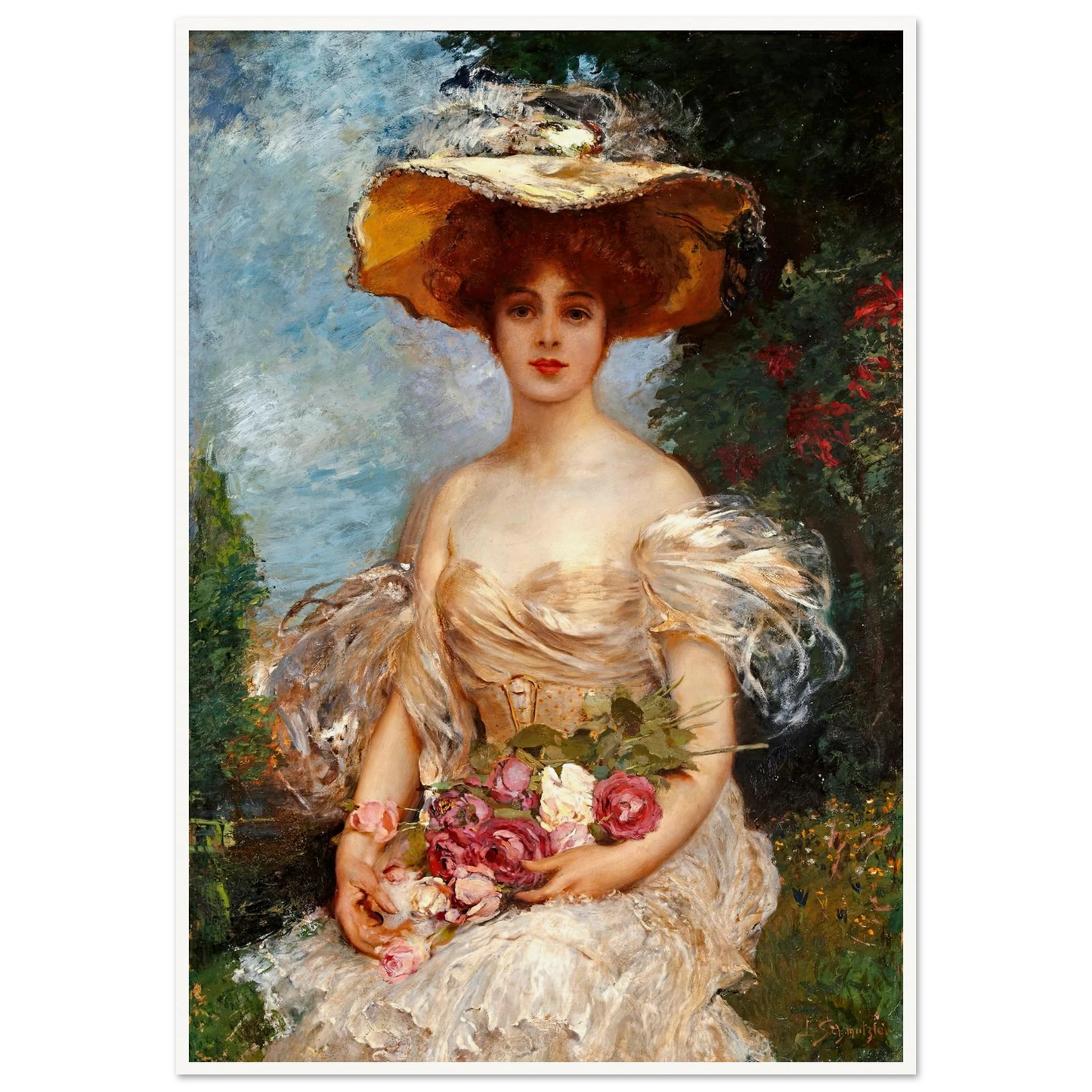 A portrait of an elegant woman Art Print | Leopold Schmutzler-Quipham Collections