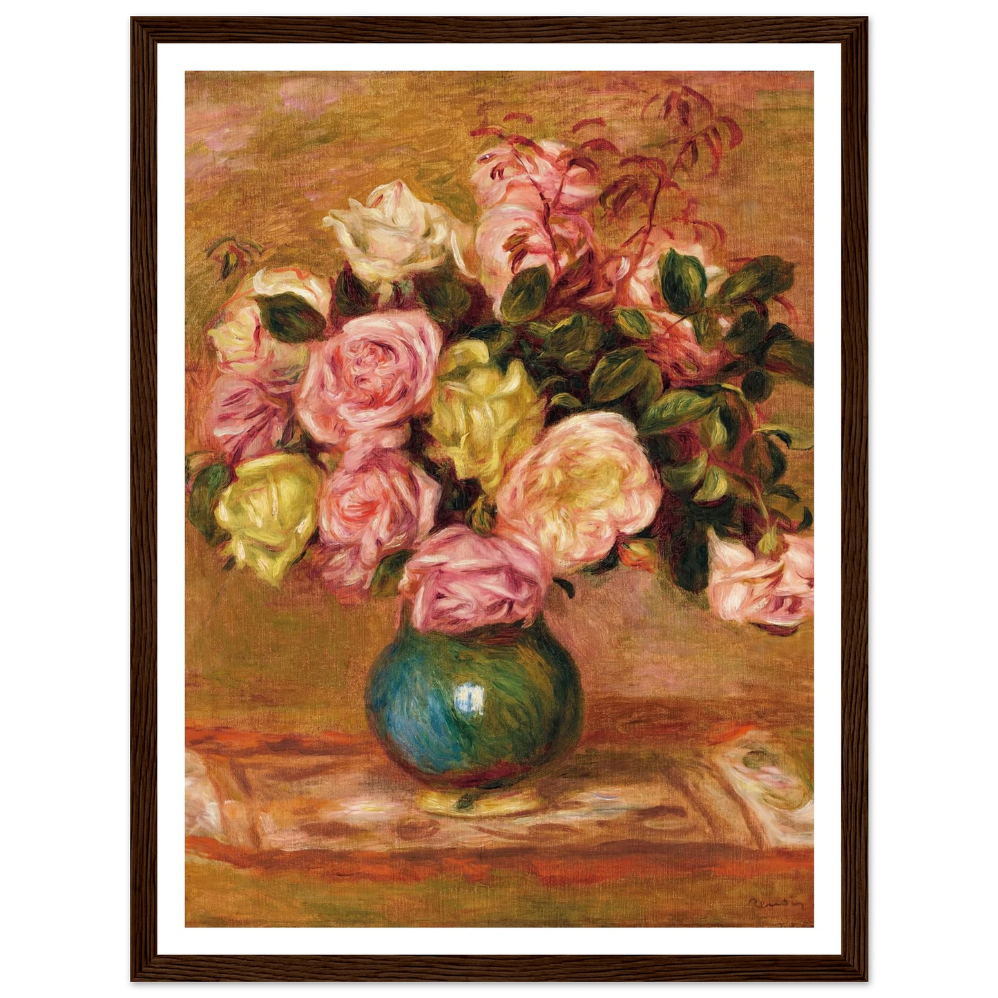 Bouquet de roses dans un vase (1906) Art Print | Pierre Auguste Renoir-Quipham Collections