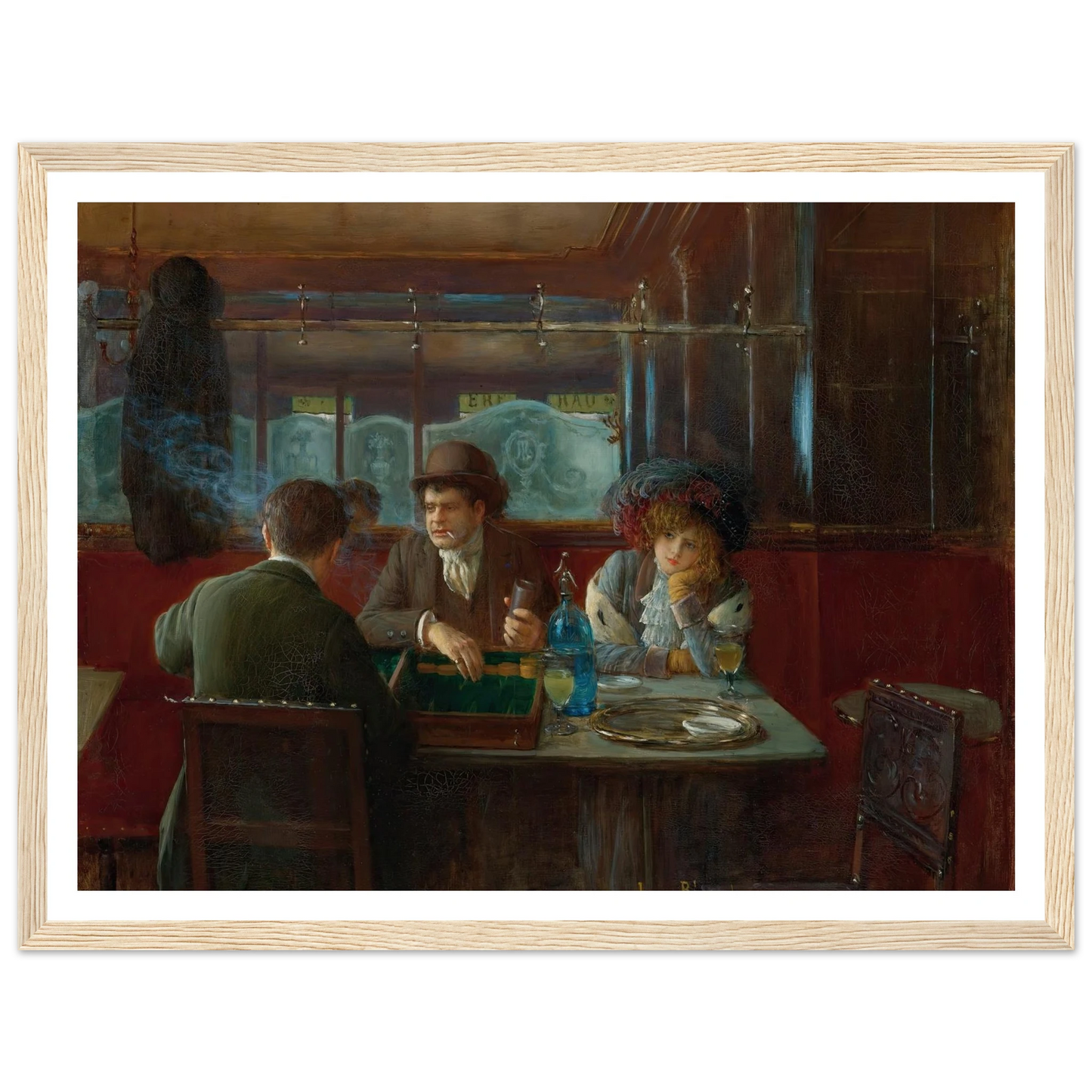Backgammon At The Café Art Print | Jean Beraud-Quipham Collections