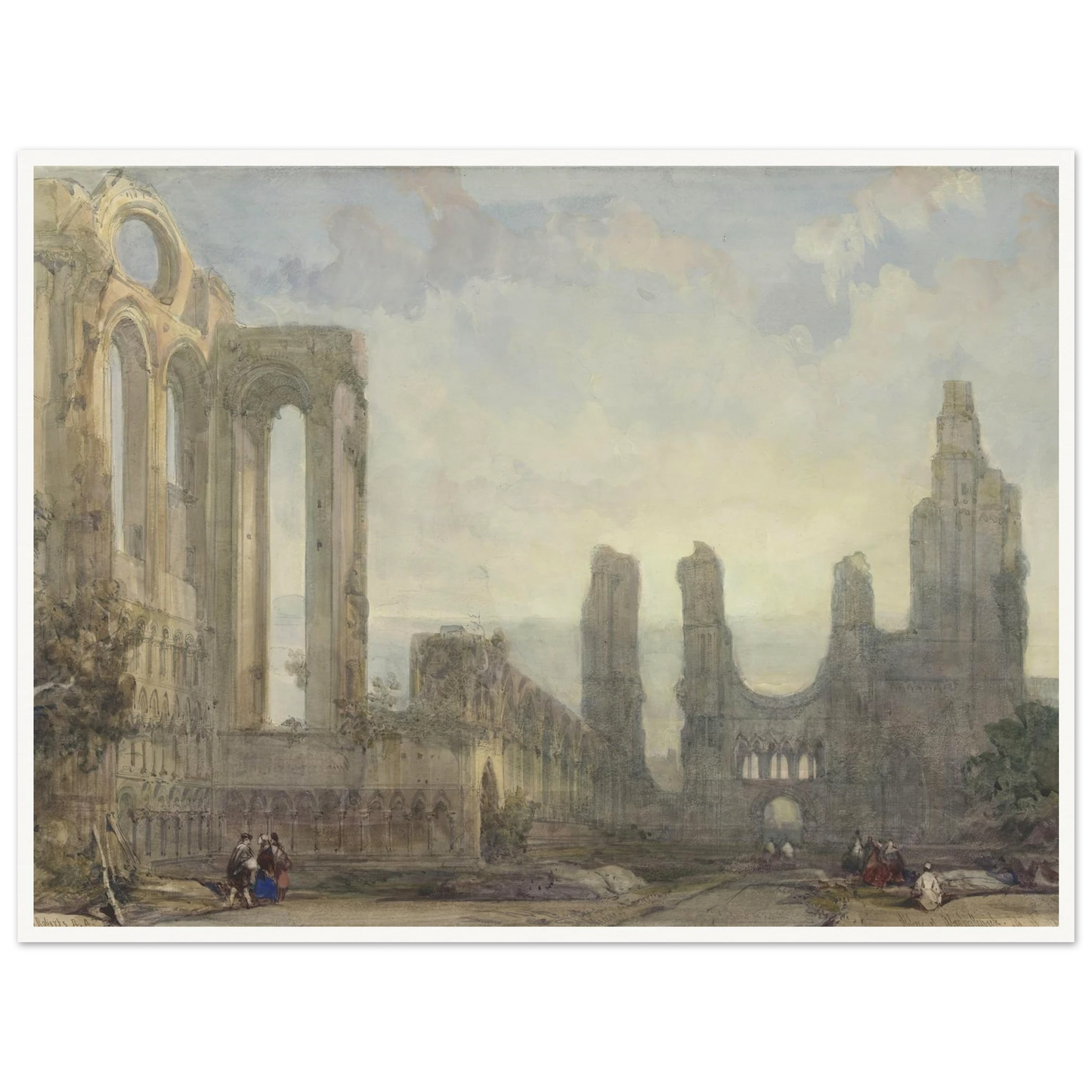 Abdijruïne van Aberbrothwick bij avond (1848) Art Print | David Roberts-Quipham Collections