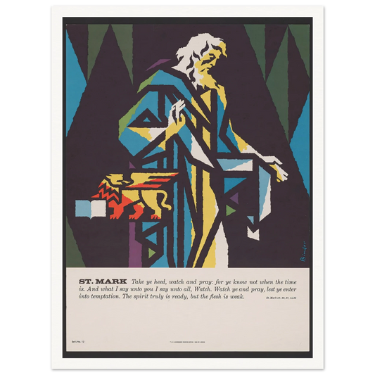 St. Mark (1962) Art Print | Joseph Binder - Framed Poster - 30x40 cm / 12x16″ - Black frame
