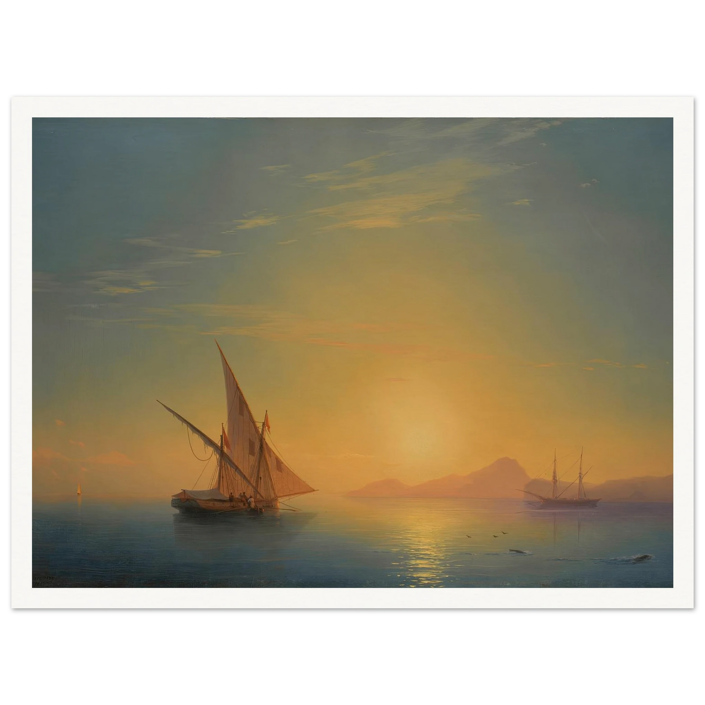 Sunset Over Ischia (1857) Art Print | Ivan Konstantinovich Aivazovsky-Quipham Collections