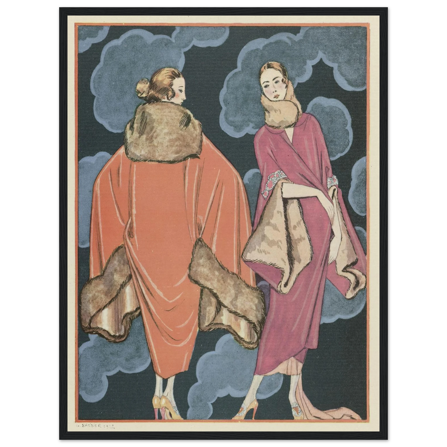 Deux heures du matin; Manteaux, de Worth (1923) Art Print | George Barbier-Quipham Collections