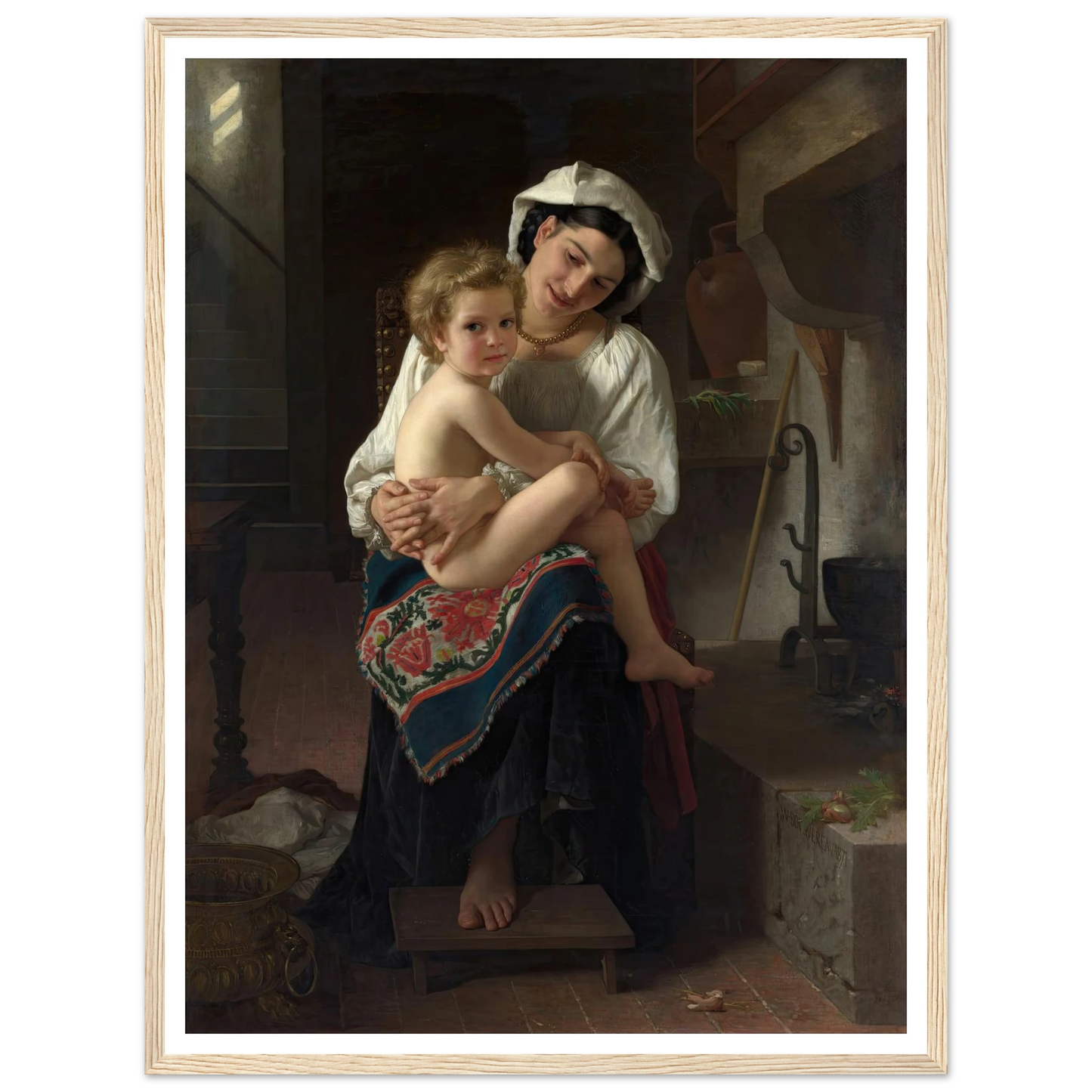 Young Mother Gazing at Her Child (1871) Art Print | William Bouguereau-Quipham Collections