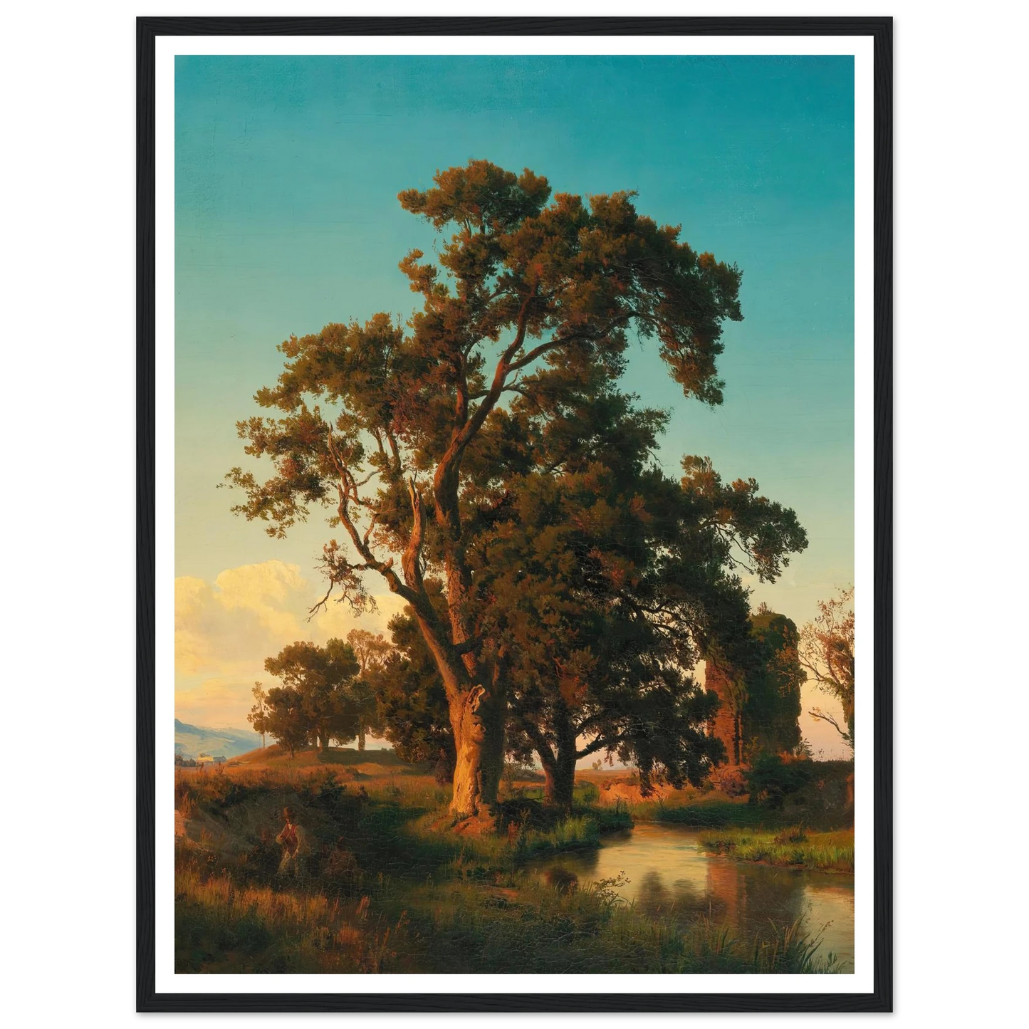 A majestic tree in the evening light Art Print | Oswald Achenbach-Quipham Collections