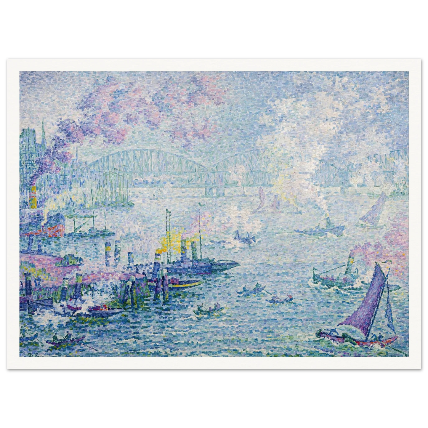 The Port of Rotterdam (1907) Art Print | Paul Signac-Quipham Collections