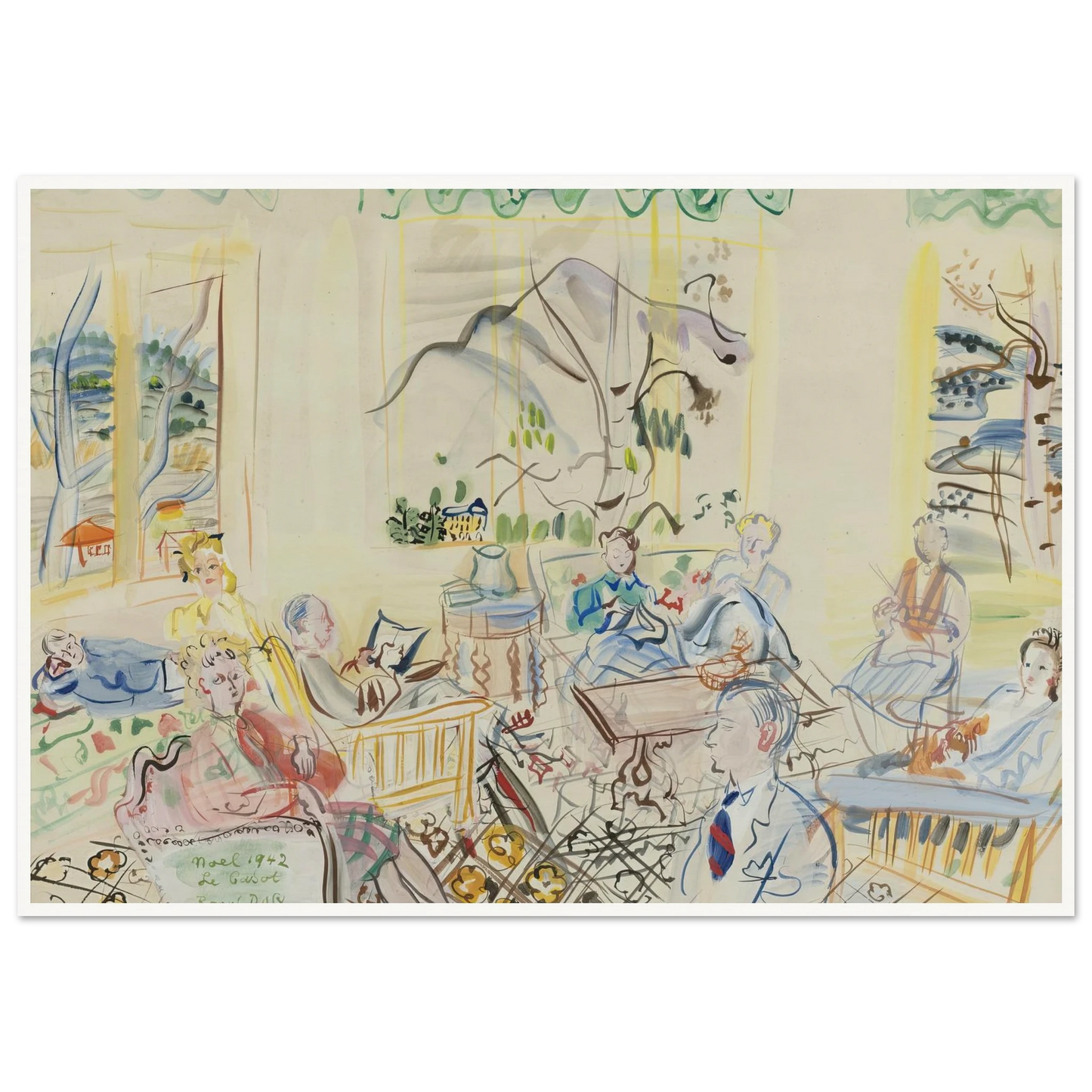 ‘Le Casot’ À vernet-les-bains, noel (1942) Art Print | Raoul Dufy-Quipham Collections